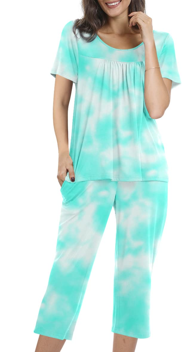 POPYOUNG Women's 2-Piece Pajama Set - Soft Sleepwear & Lounge PJS with Pockets - Comfortable Nightwear for Relaxing at Home or Sleeping