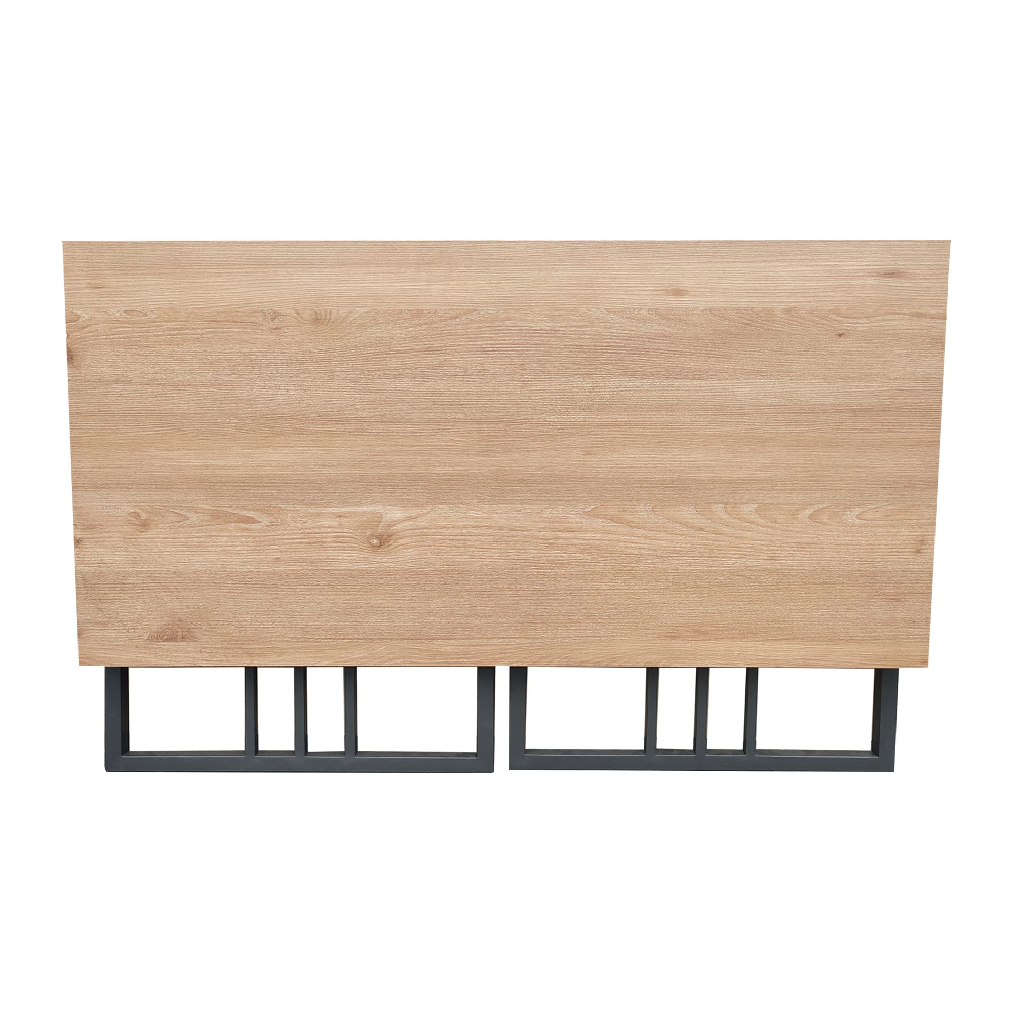 Leick Home Collapsible Slatted Mission Writing Computer Desk - Space Saving Folding Desk for Small Spaces, Home Office & Bedroom - Fully Assembled White Oak/Gunmetal (70001-WOGM) - Perfect for Apartments, Dorms & Workspaces