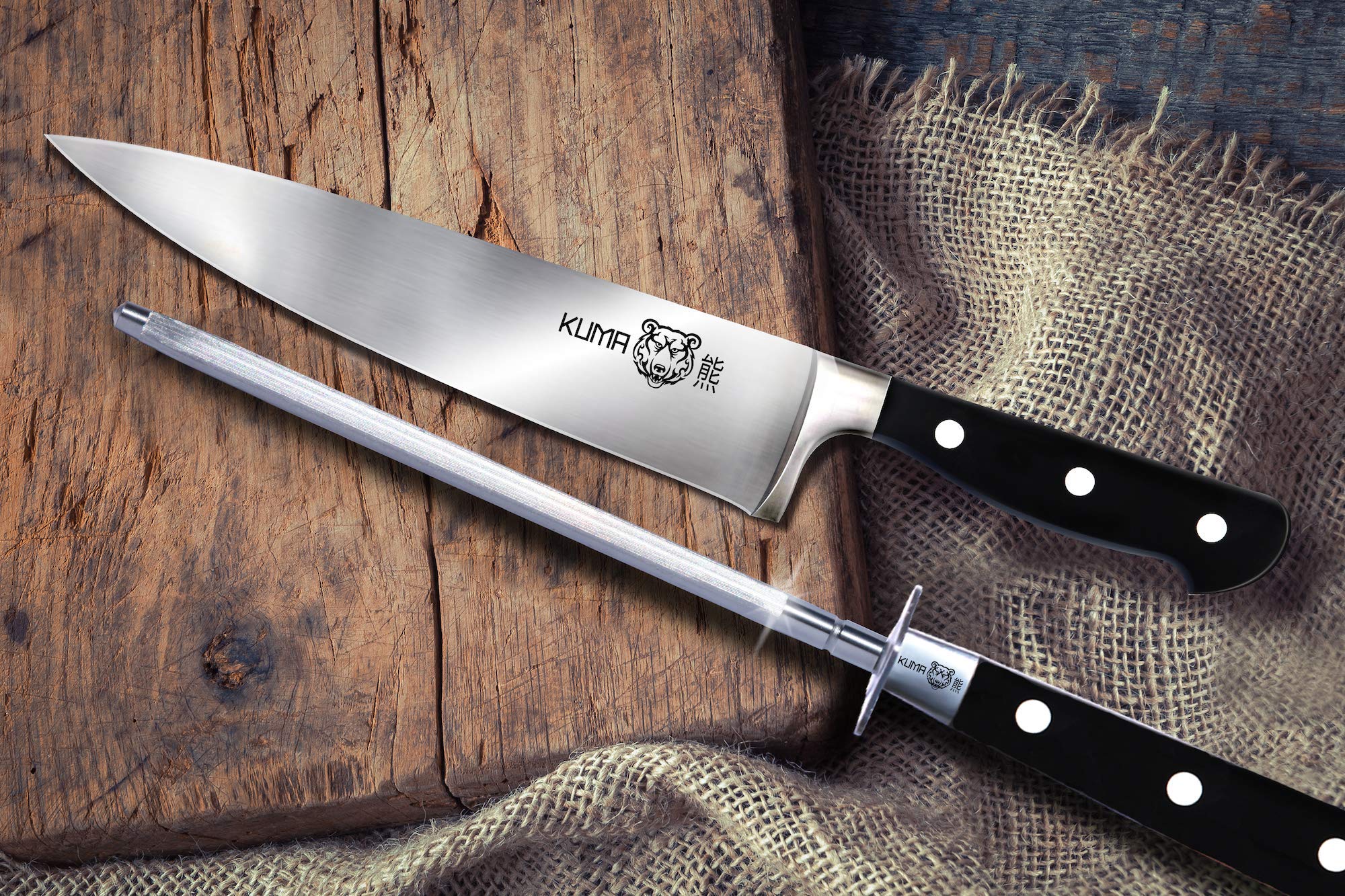 KUMA Professional Chef Knife Set - 3-Piece Razor Sharp Kitchen Knives with 8