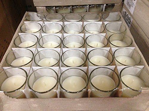 2 Inch Round Filled Glass Votive Candles - Set of 75 Ivory Poured Candles (10 Hour Burn Time) for Wedding Decor, Romantic Dinners, Spa Relaxation & Home Ambiance
