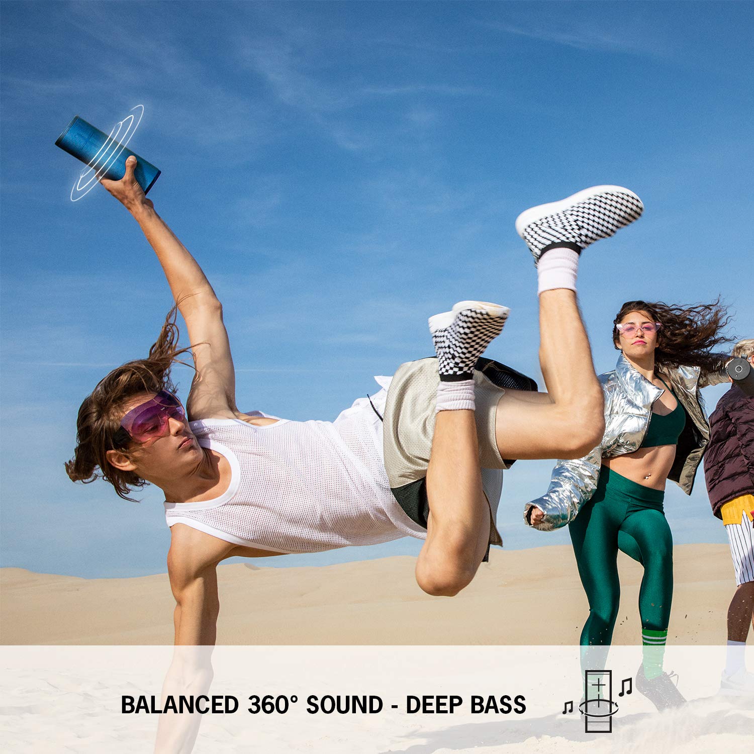 Ultimate Ears Boom 3 Wireless Bluetooth Speaker - 360° Sound, Waterproof & Shockproof, 15-Hour Battery Life with Powerup Charging Dock (2-Pack Bundle) - Perfect for Pool Parties, Beach Outings & Outdoor Adventures