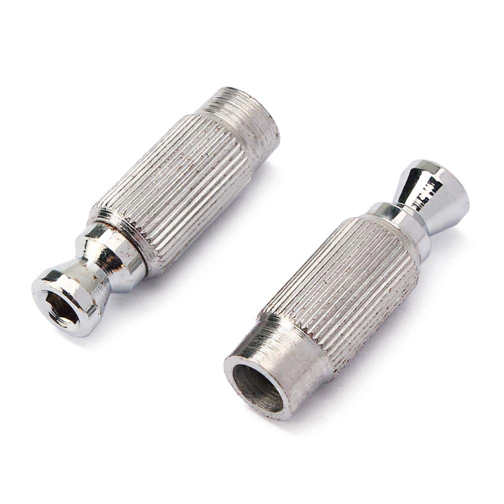 Happyyami Electric Guitar Bridge Saddle Replacement - Double System Locking Bridge Studs (Silver, GAQ51) | Perfect for Guitar Repair & Maintenance, DIY Upgrades for Better Tone & Stability