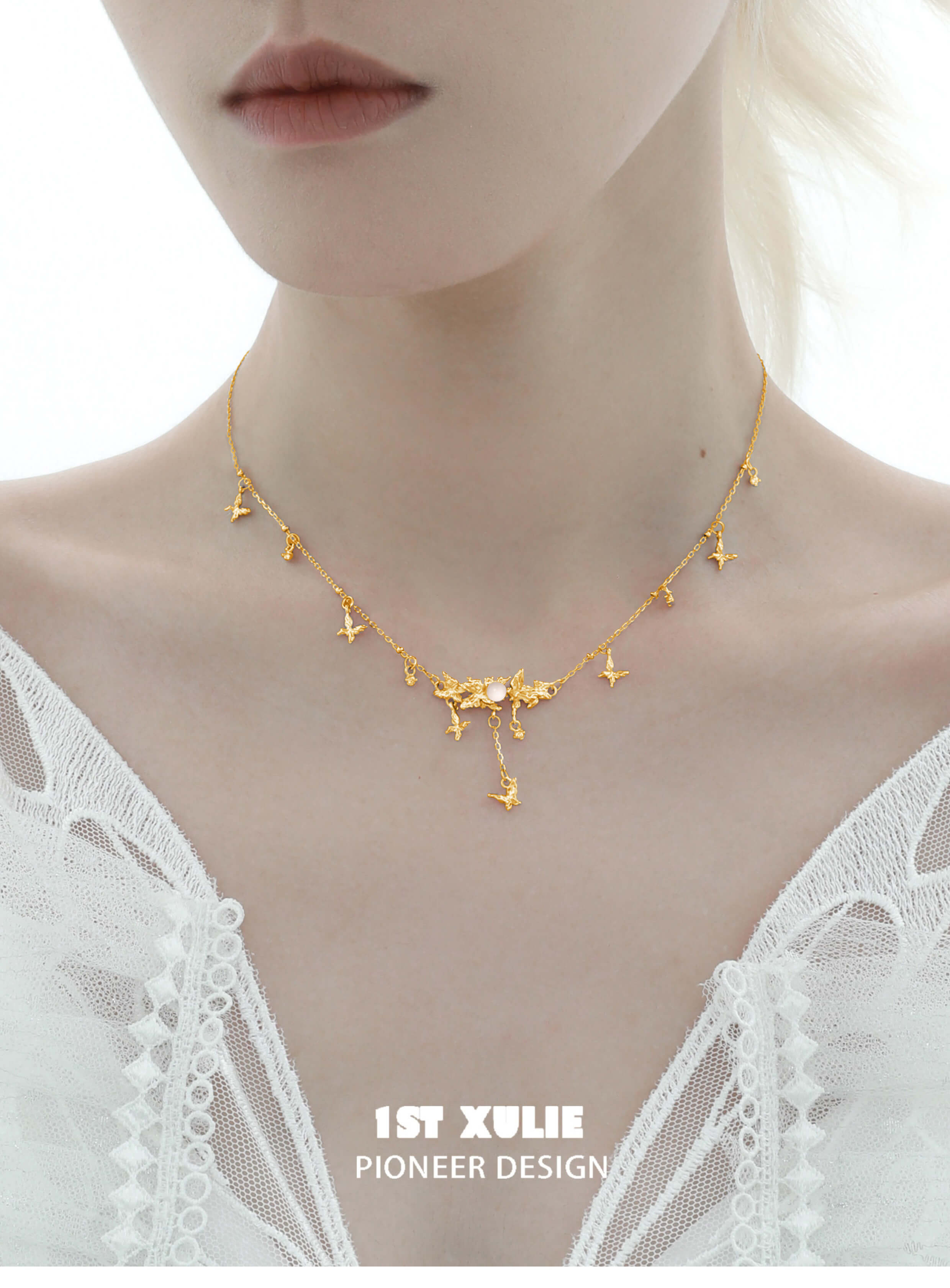 24K Gold Plated White Agate Cat's Eye Necklace for Women - Elegant Choker Pendant Jewelry Gift for Birthday, Anniversary & Valentine's Day | Boho Chic Style for Party, Wedding & Everyday Wear