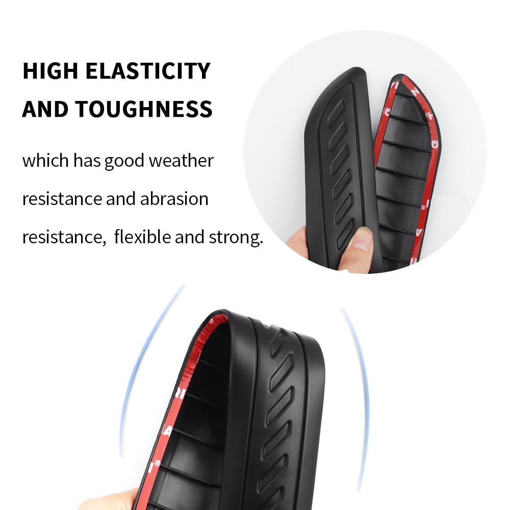 2PCS Universal Rubber Car Bumper Guards - Anti-Collision & Anti-Scratch Rear Bumper Protector Strips for Cars, Trucks, SUVs (Black) | Durable Exterior Accessories for Parking Protection & Vehicle Safety