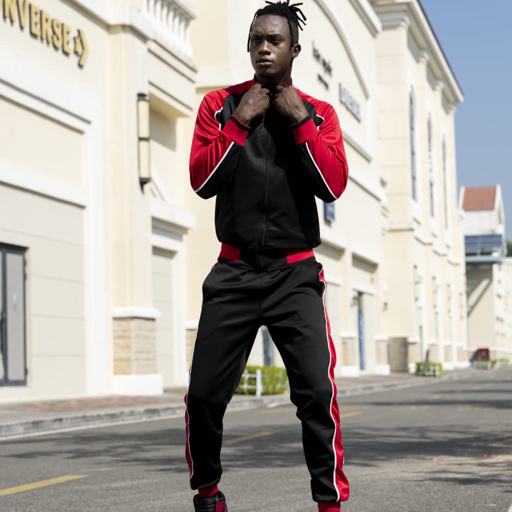 TOLOER Men's Activewear Full Zip Warm Tracksuit Set - Comfortable Sports Jogger & Hoodie Outfit for Gym, Running & Casual Wear