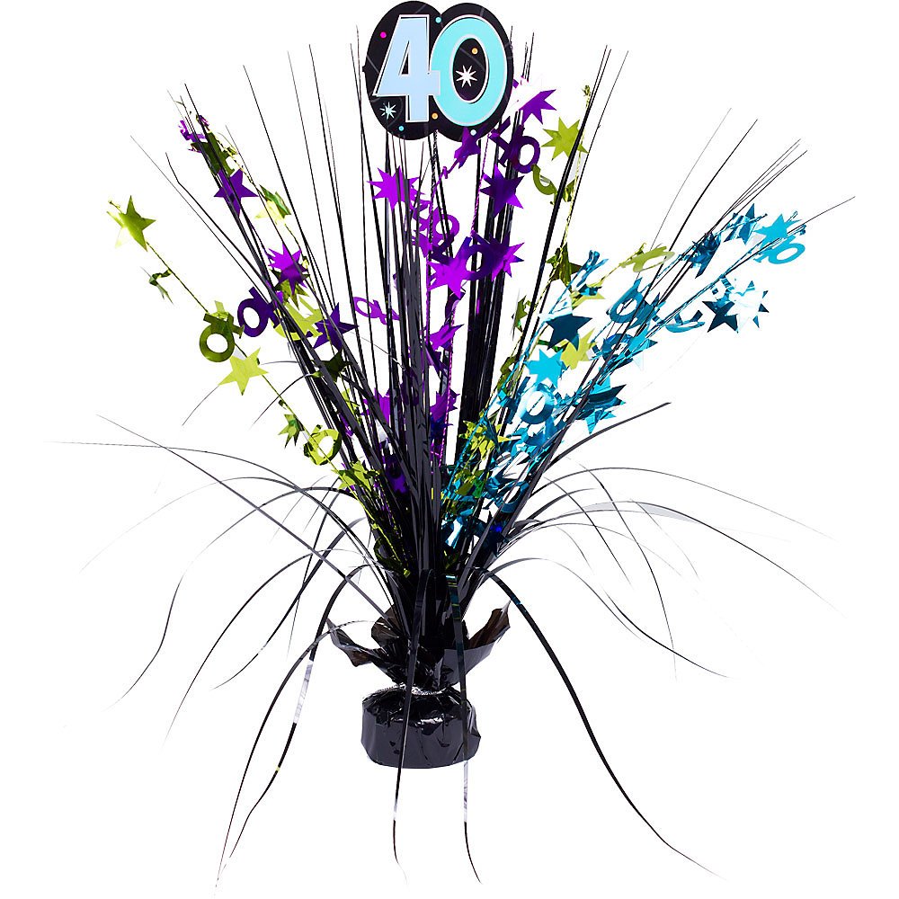 40th Birthday Celebration Spray Centerpiece - Elegant Party Decor & Favor for Anniversary, Milestone Events & Special Occasions