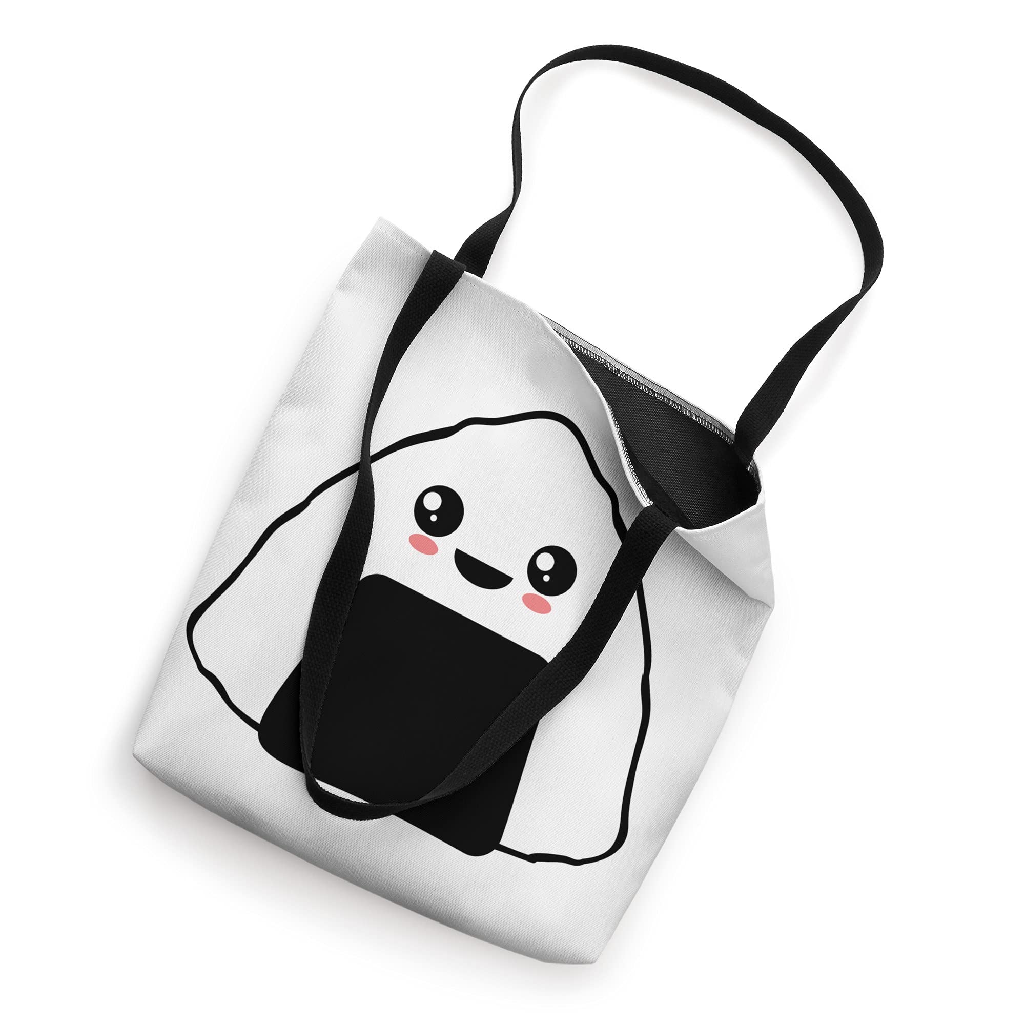 Happy Onigiri Tote Bag - Cute Japanese Rice Ball Design Reusable Shopping Bag for Groceries, Beach & Work - Perfect for Anime Fans, Kawaii Lovers & Eco-Friendly Lifestyle