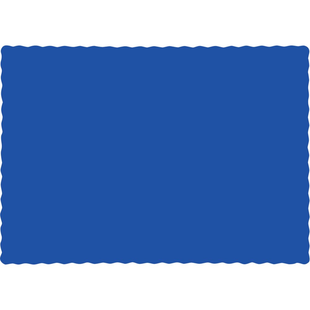 Premium Cobalt Blue Scalloped Disposable Placemats - Club Pack of 600 (13.25 Inch) for Parties, Weddings & Events - Elegant Table Decor & Dining Protection