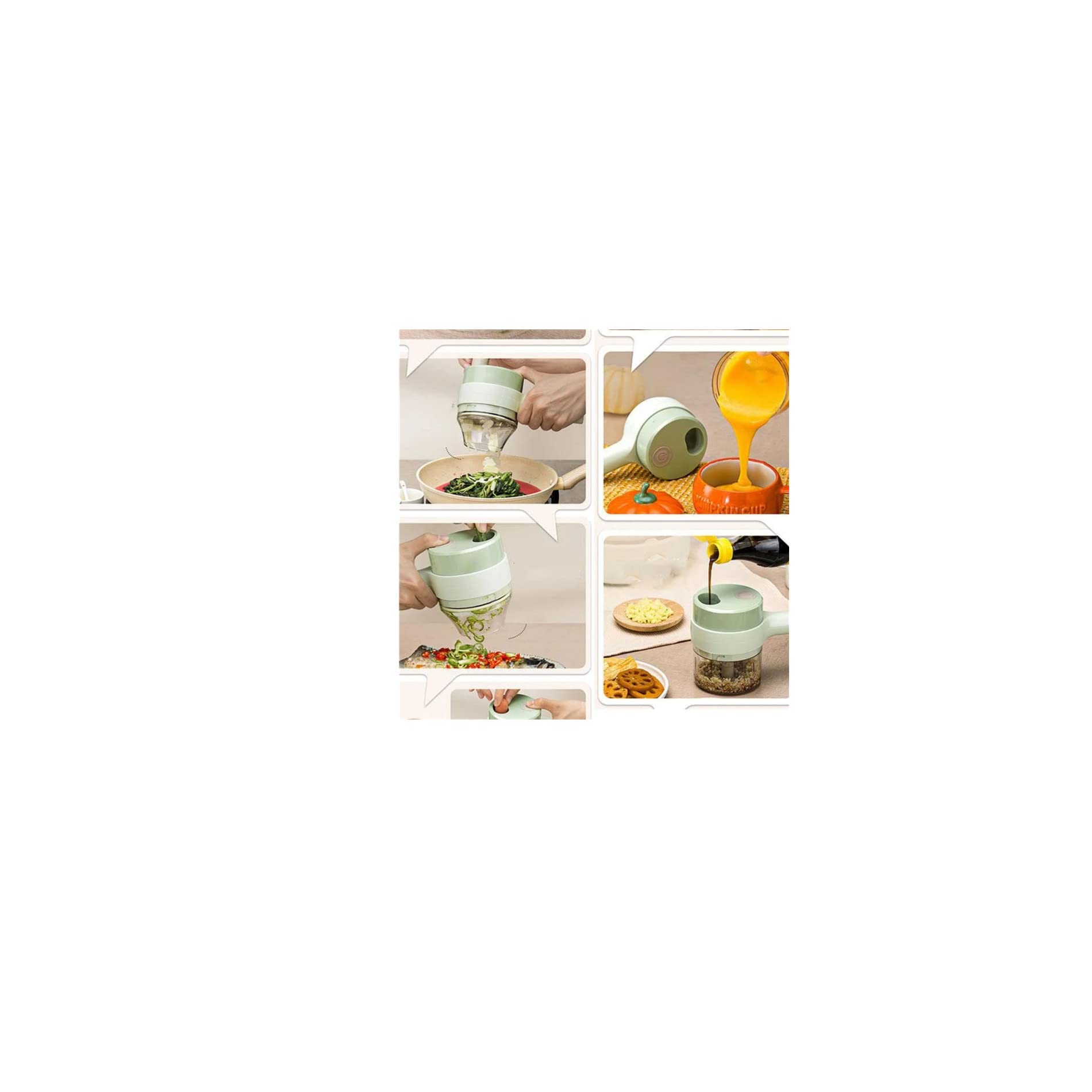 4 in 1 Electric Vegetable Chopper - Wireless Mini Food Processor for Garlic, Onion, Pepper, Chili, Celery & Ginger - Perfect for Kitchen, Meal Prep & Cooking Enthusiasts