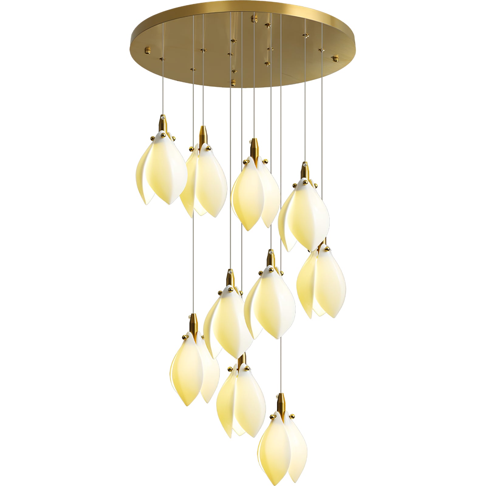 Astralis Bloom Stairs Chandelier - Modern Crystal Ceiling Light Fixture for Living Room, Dining Room, Bedroom & Staircase Decor