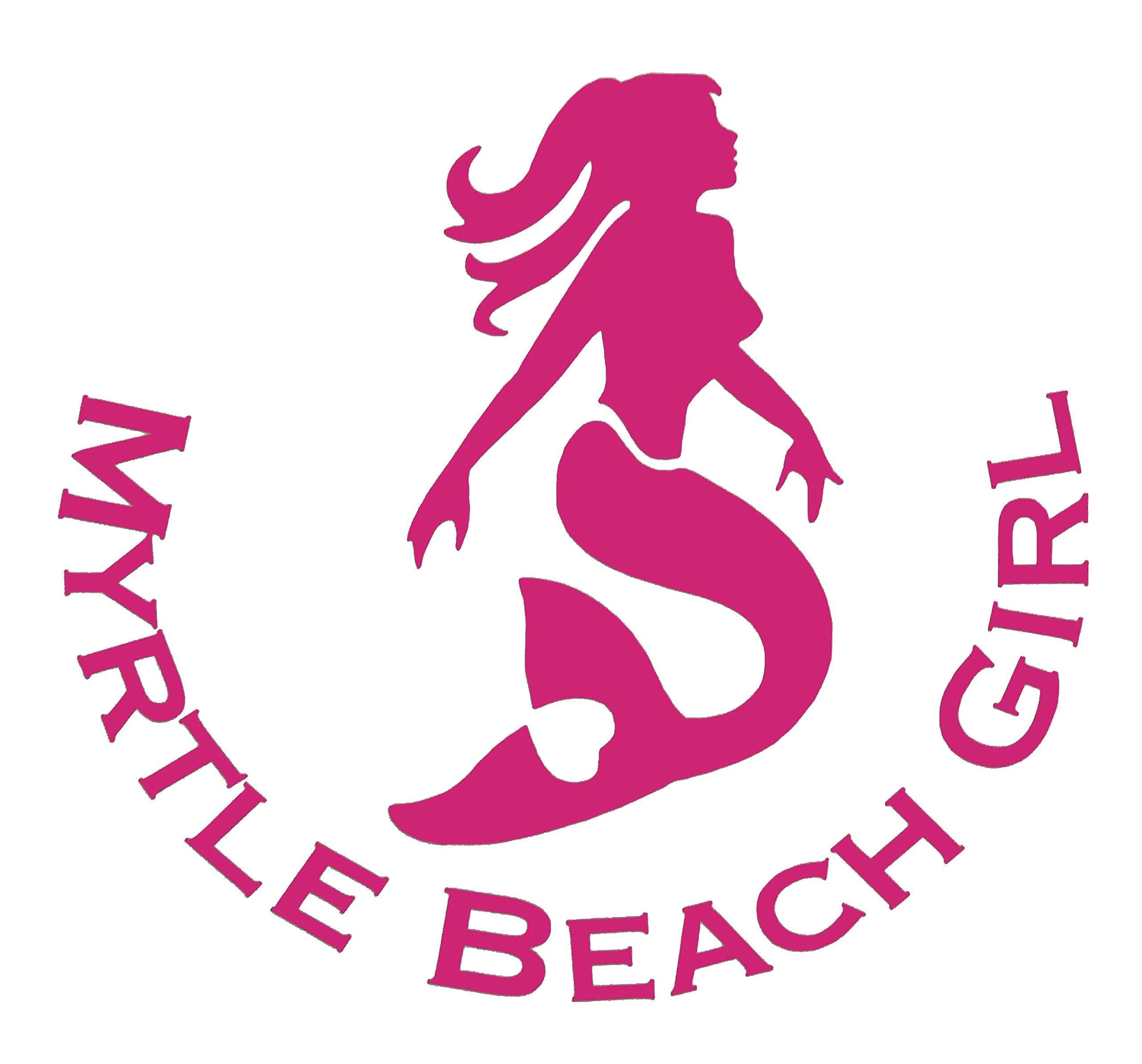 Custom Mermaid Myrtle Beach Vinyl Decal - Waterproof Nautical Sticker for Tumblers, Laptops, Cars & Windows - Personalized Beach-Themed Decoration | Perfect for Vacation Souvenirs, Coastal Home Decor & Gift Giving