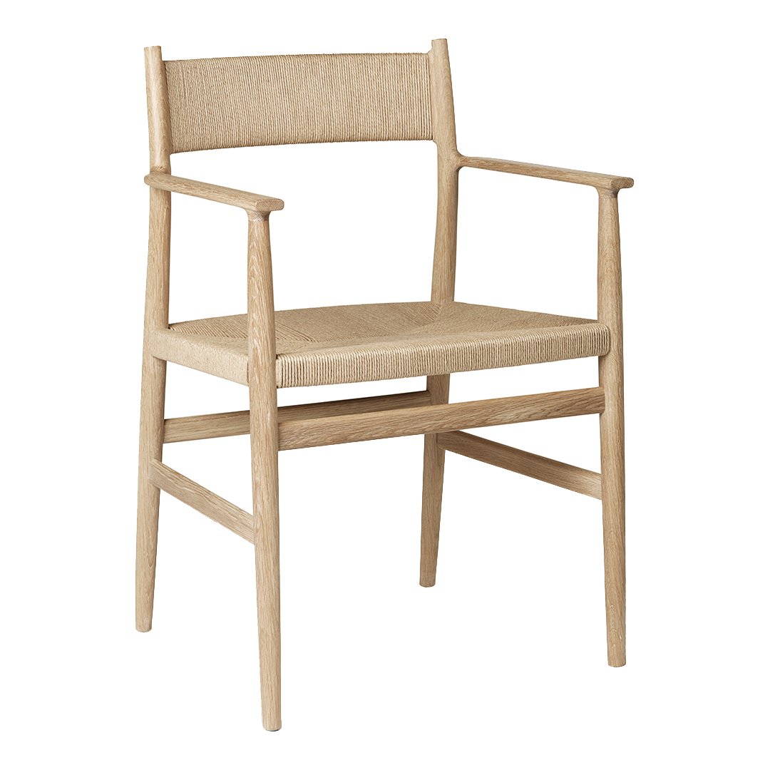 Arv Dining Armchair with Paper Cord Seat - Modern Woven Rattan Chair for Dining Room, Kitchen, or Patio - Comfortable & Stylish Seating Solution
