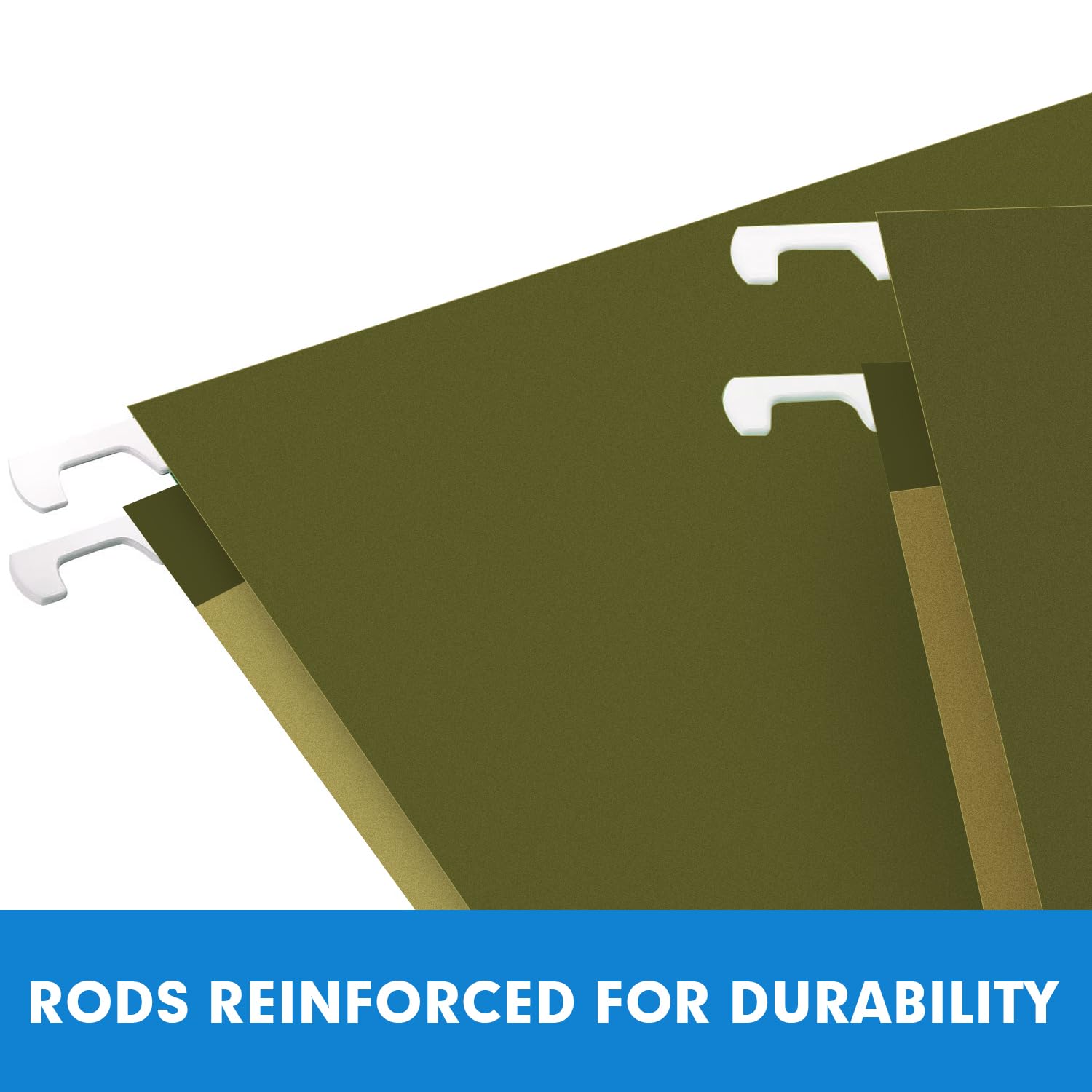 RAZCC 60 Pack Reinforced Hanging File Folders - Legal Size for Bulky Files, Adjustable Tabs, Green - Perfect for Office Filing Cabinets, Document Organization & Home Office Storage