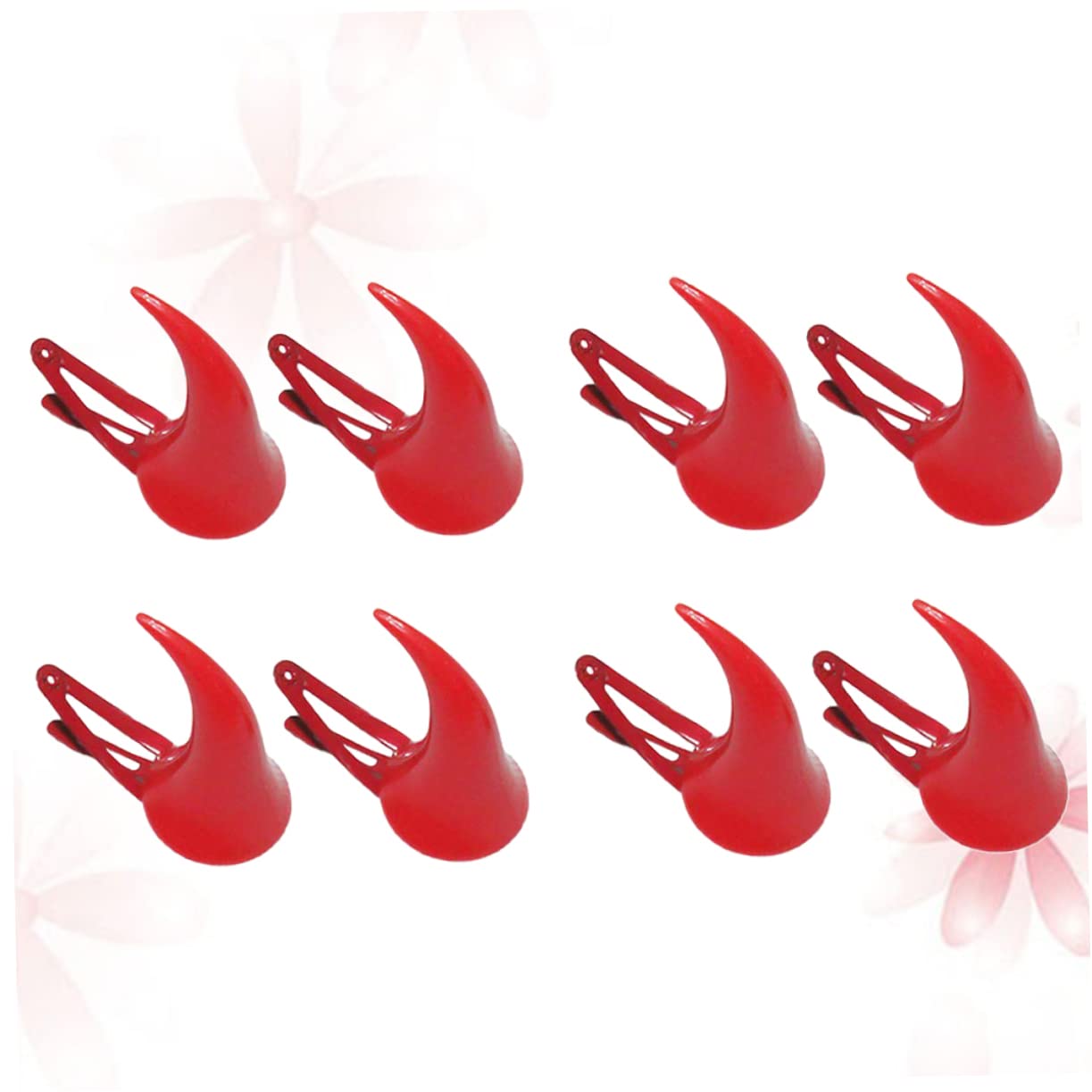 Mikinona 8pcs Red Devil Horn Hair Clips for Kids - Halloween Costume Accessories for Boys & Girls - Creative Hairpins for Cosplay, Parties & Dress Up
