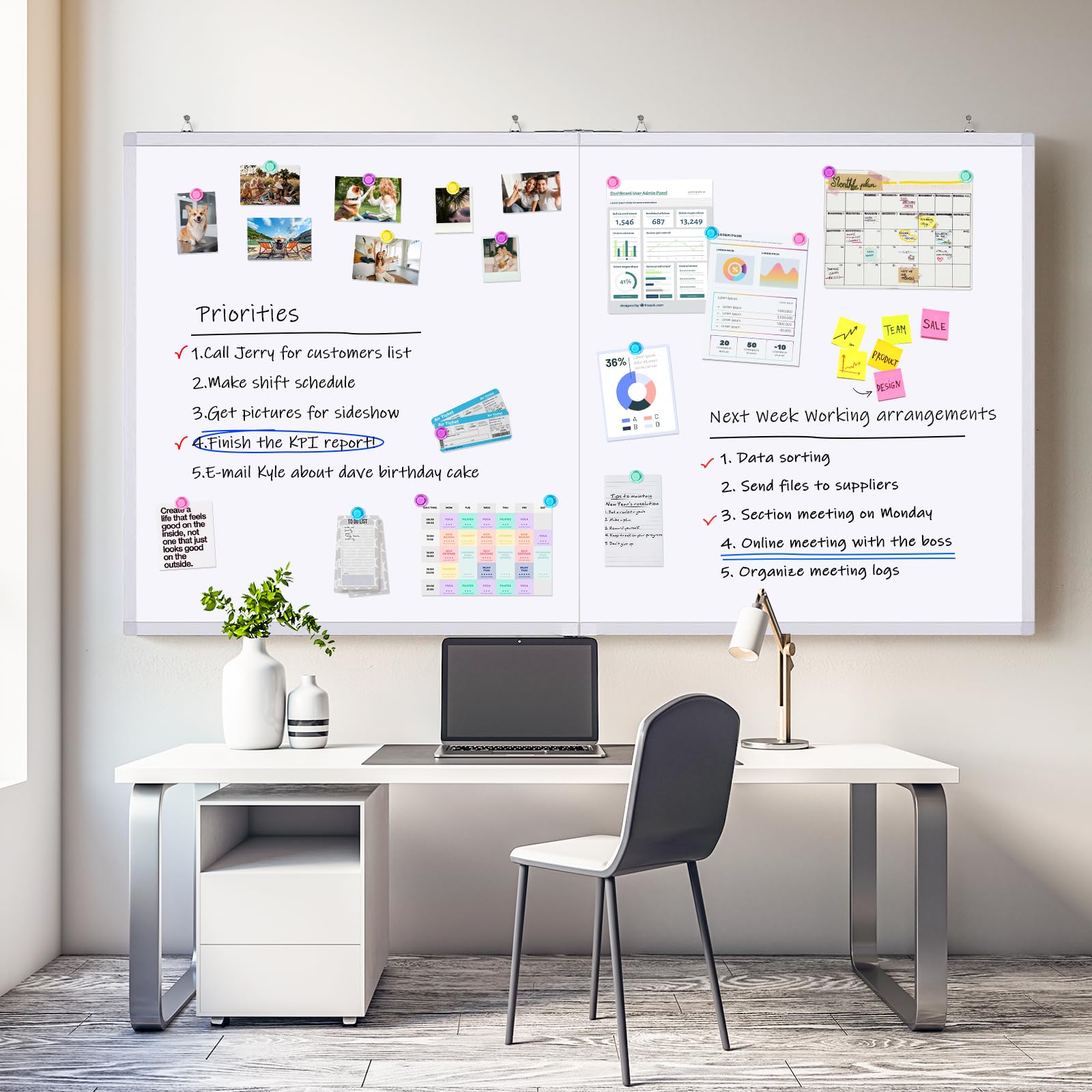 Maxtek 60x48 Inch Large Magnetic Whiteboard - Aluminum Dry Erase Board for Wall Mounting with Pen Tray | Perfect for School, Classroom, Office & Home | Presentation, Teaching, Meeting & Note-Taking Essential