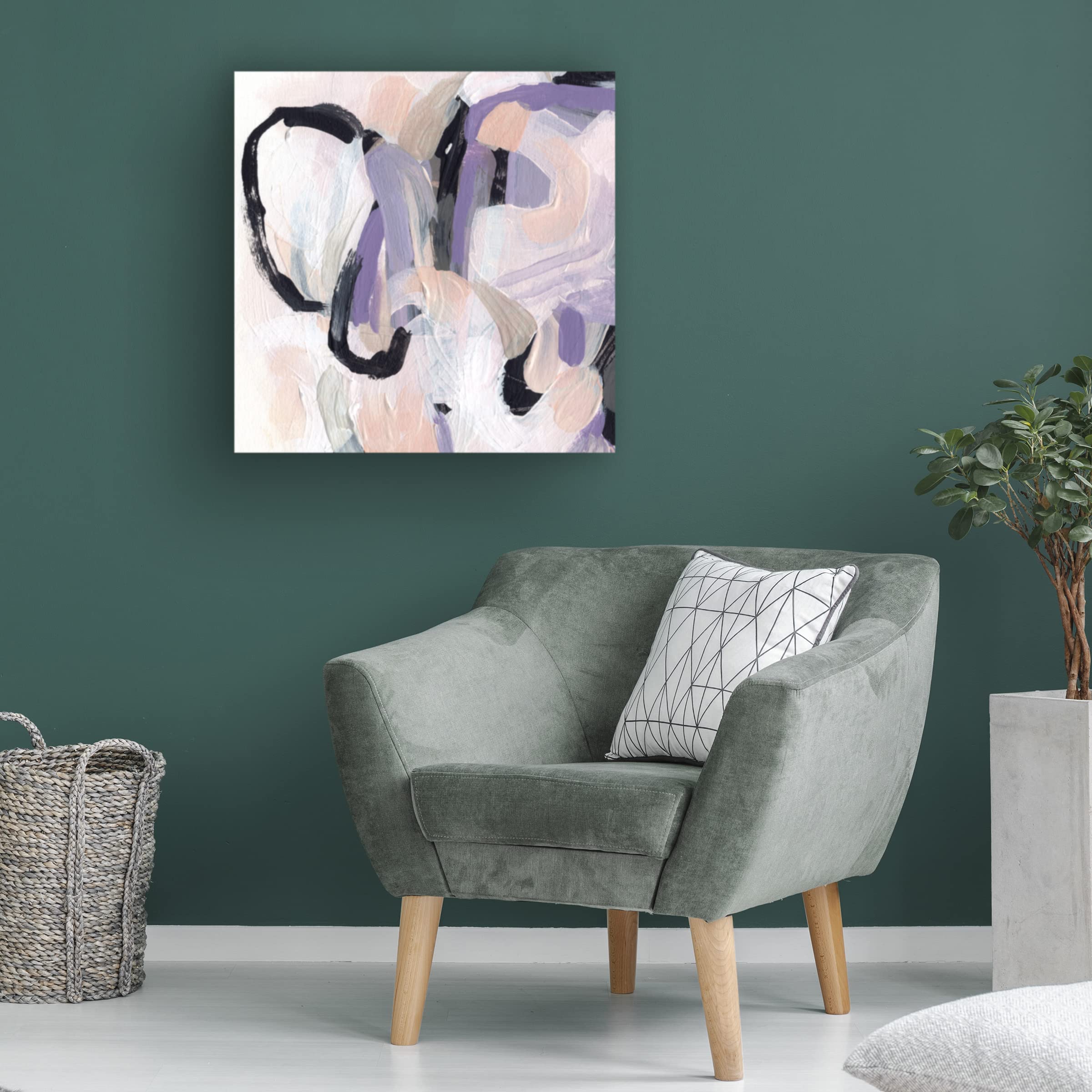 Trademark Fine Art 'Lilac Scramble II' Canvas Wall Art by June Erica Vess - Modern Floral Painting for Living Room, Bedroom & Office Decor