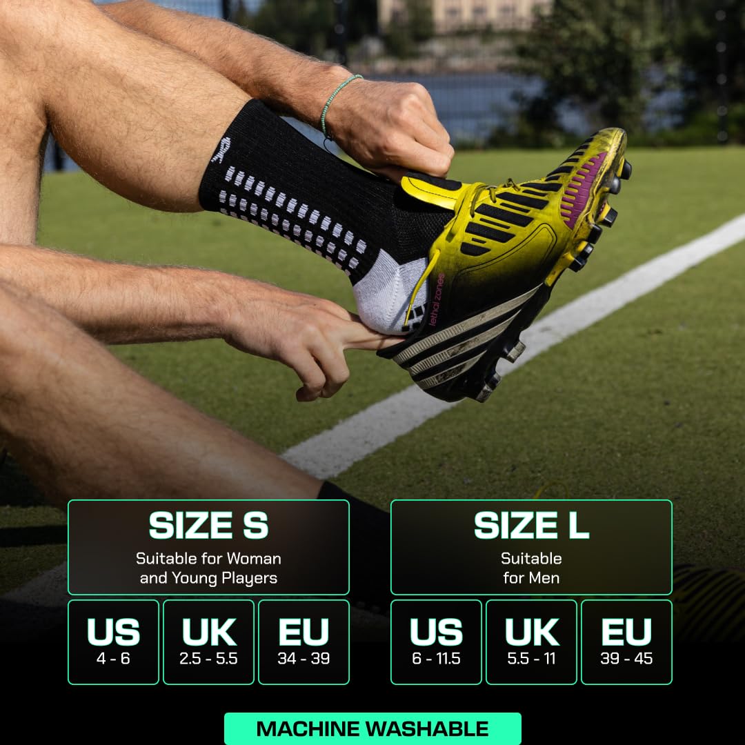 Lux Dual Grip Soccer Socks for Men & Women - Anti-Slip Performance Socks with GripArray Technology for Enhanced Traction & Comfort - Ideal for Soccer, Football, Training & Sports Activities