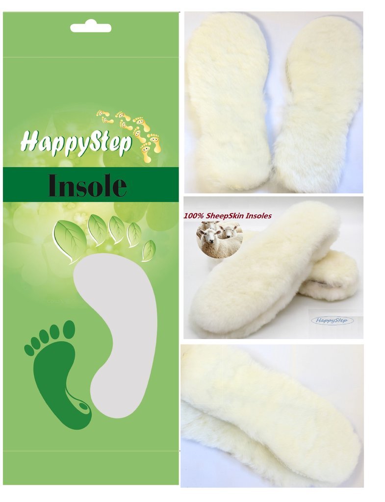 Genuine Sheepskin Lambswool Insoles for Women - Soft Shearling Winter Shoe Inserts with Comfort Felt Sole (Size 5) | Warm Foot Cushion for Boots, Slippers & Cold Weather Comfort