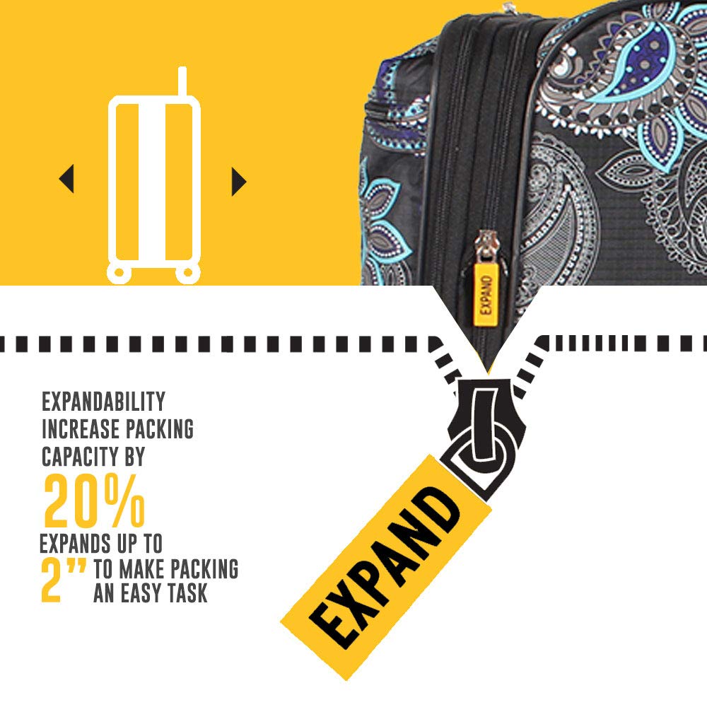 LUCAS 3-Piece Expandable Softside Spinner Luggage Set - Ultra Lightweight 20