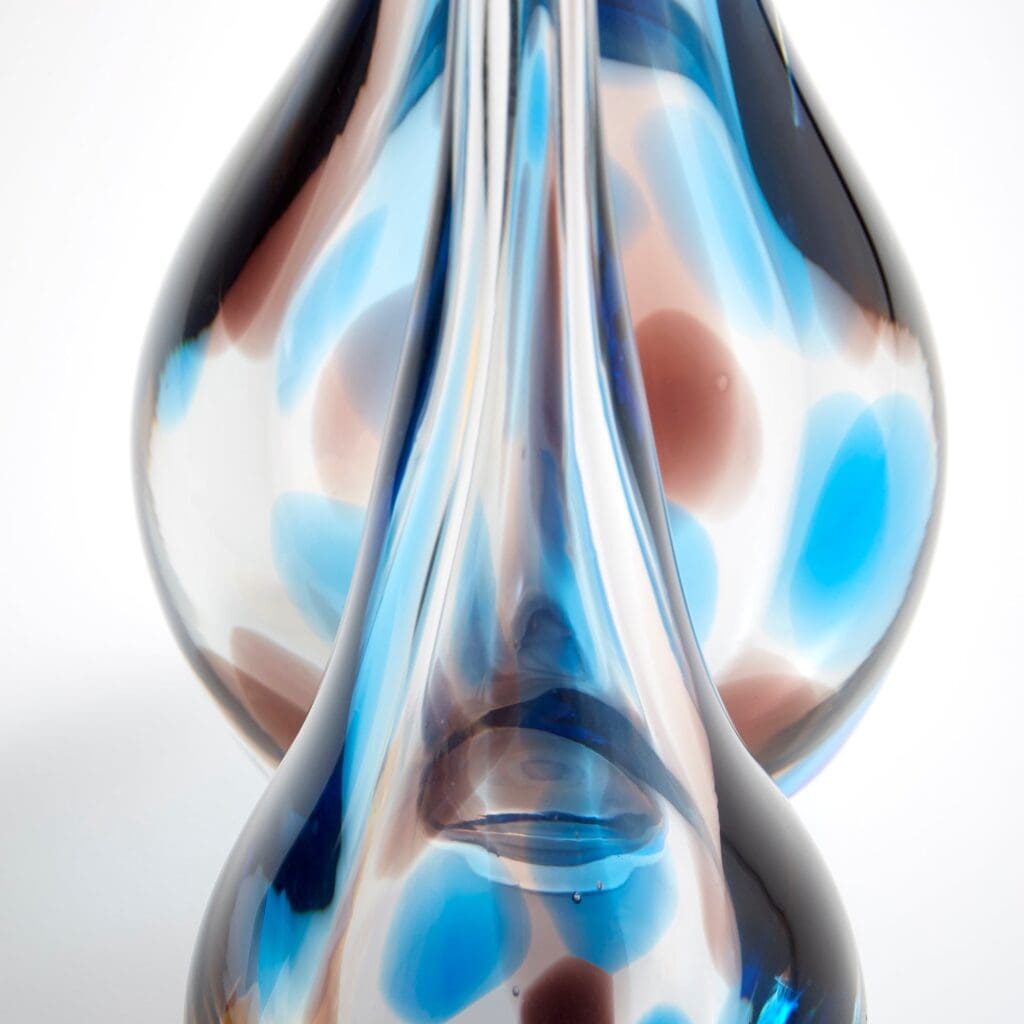 Cyan Design 10338 Pandora Vase - Large Amber and Blue Glass Vase for Home Decor, Wedding Centerpiece, Floral Arrangement, and Tabletop Display