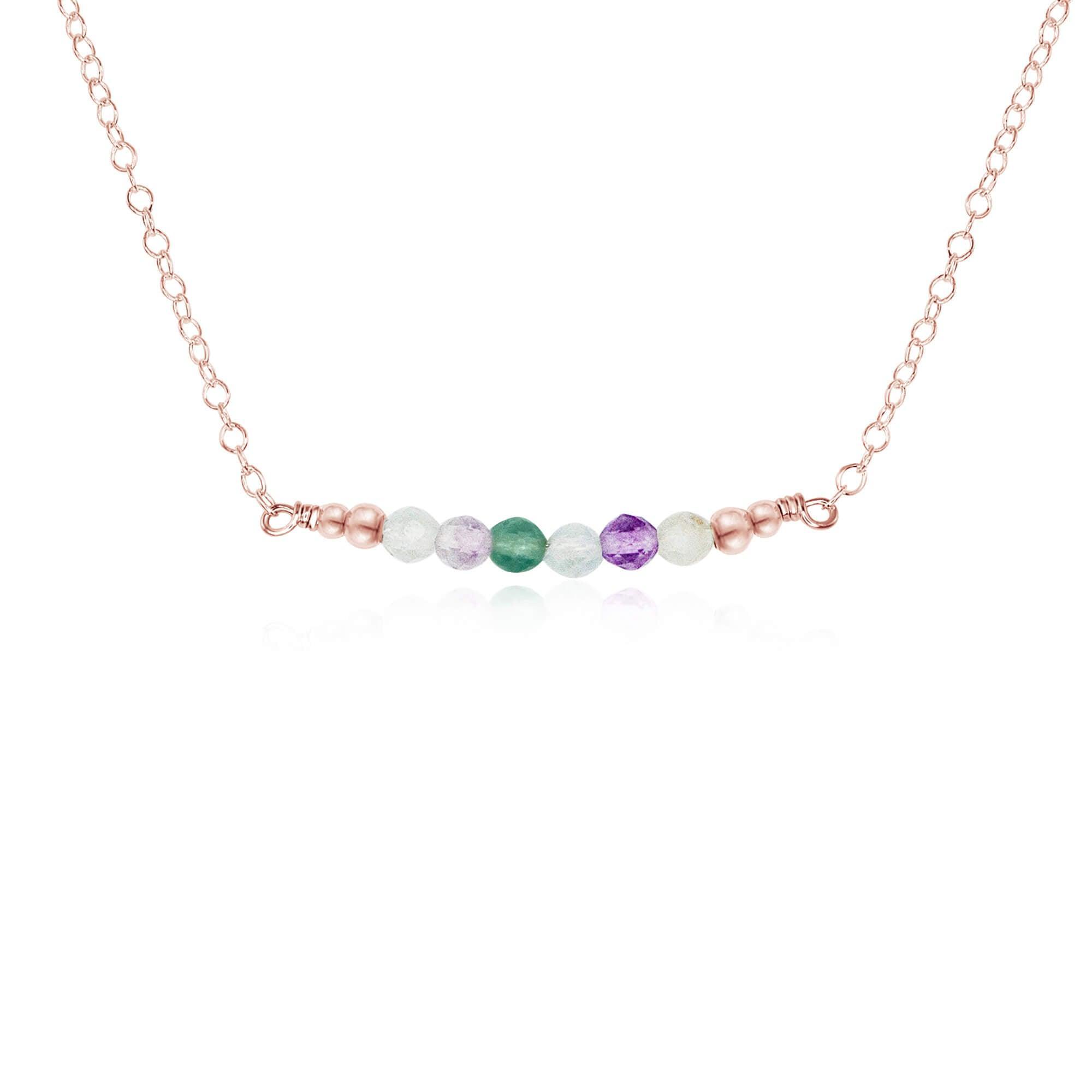 Sparkling Fluorite Faceted Bead Bar Necklace - Healing Crystal Jewelry for Women, Chakra Balancing & Energy Cleansing - Perfect for Meditation, Yoga & Spiritual Gifts
