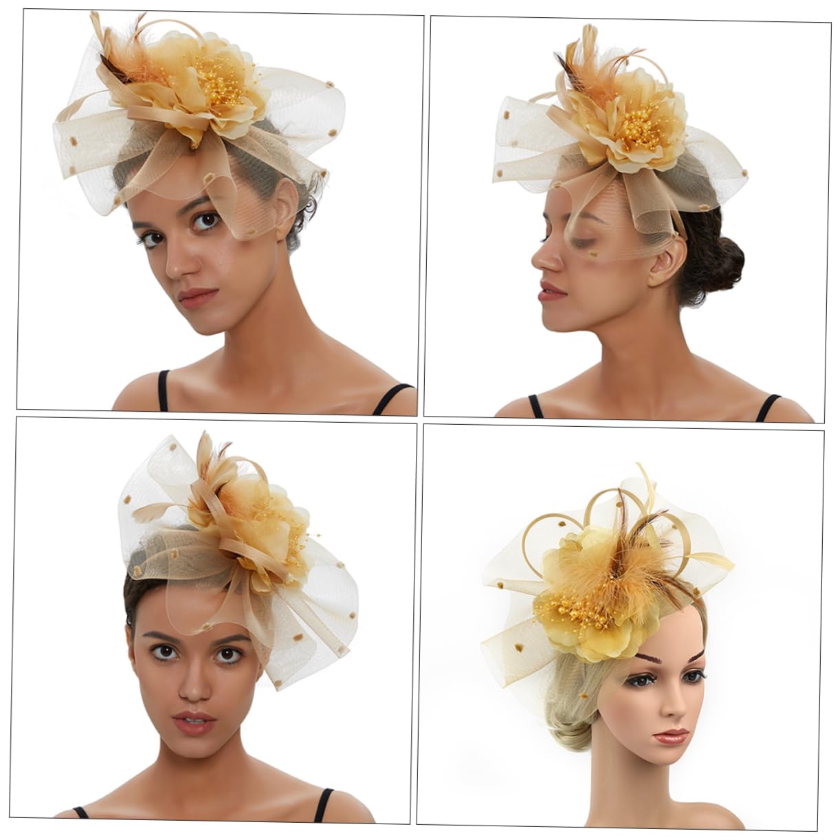 1PC Elegant Mesh Bridal Headband for Wedding Guest - Floral Yarn Hair Accessory for Women - Perfect for Weddings, Parties, and Special Occasions