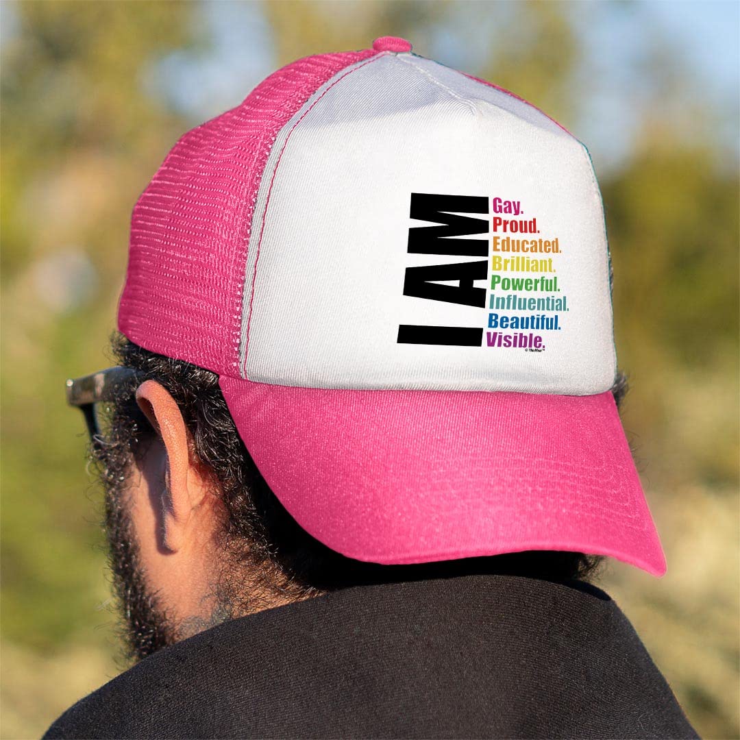 Gay Lesbian Bi Trans Non-Binary Pride Trucker Hat - LGBTQ+ Support Novelty Cap for Parades, Festivals & Everyday Wear