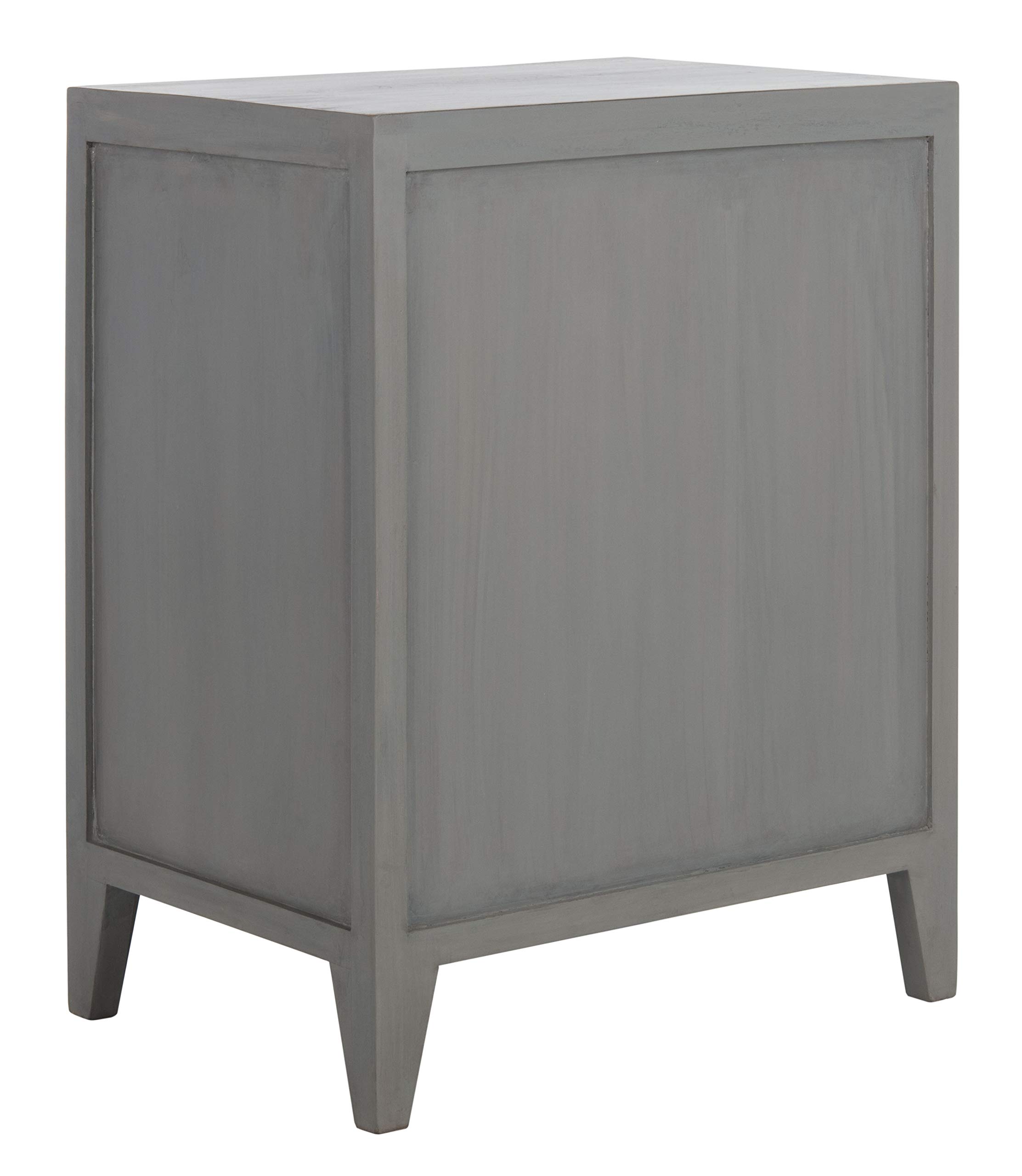 Safavieh Home Thea Brown 1-Door Carved Mandala Nightstand - Elegant Bedside Table with Storage for Bedroom Decor