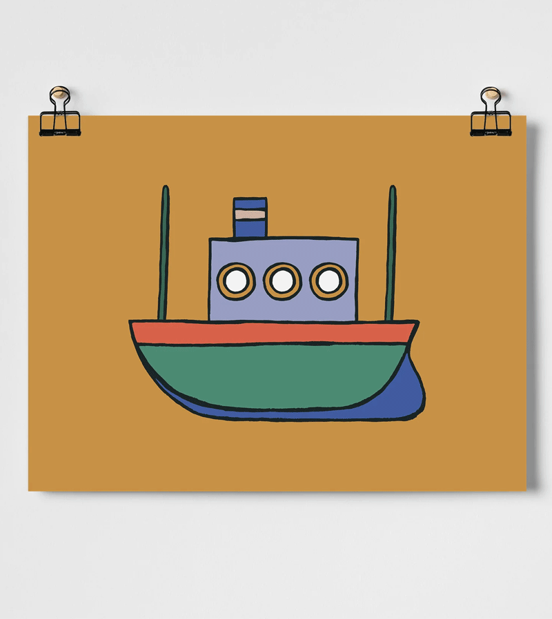 Boat Fine Art Print 11x14 - Nautical Wall Decor for Living Room, Bedroom & Office - Premium Canvas Wall Art by Roomytown
