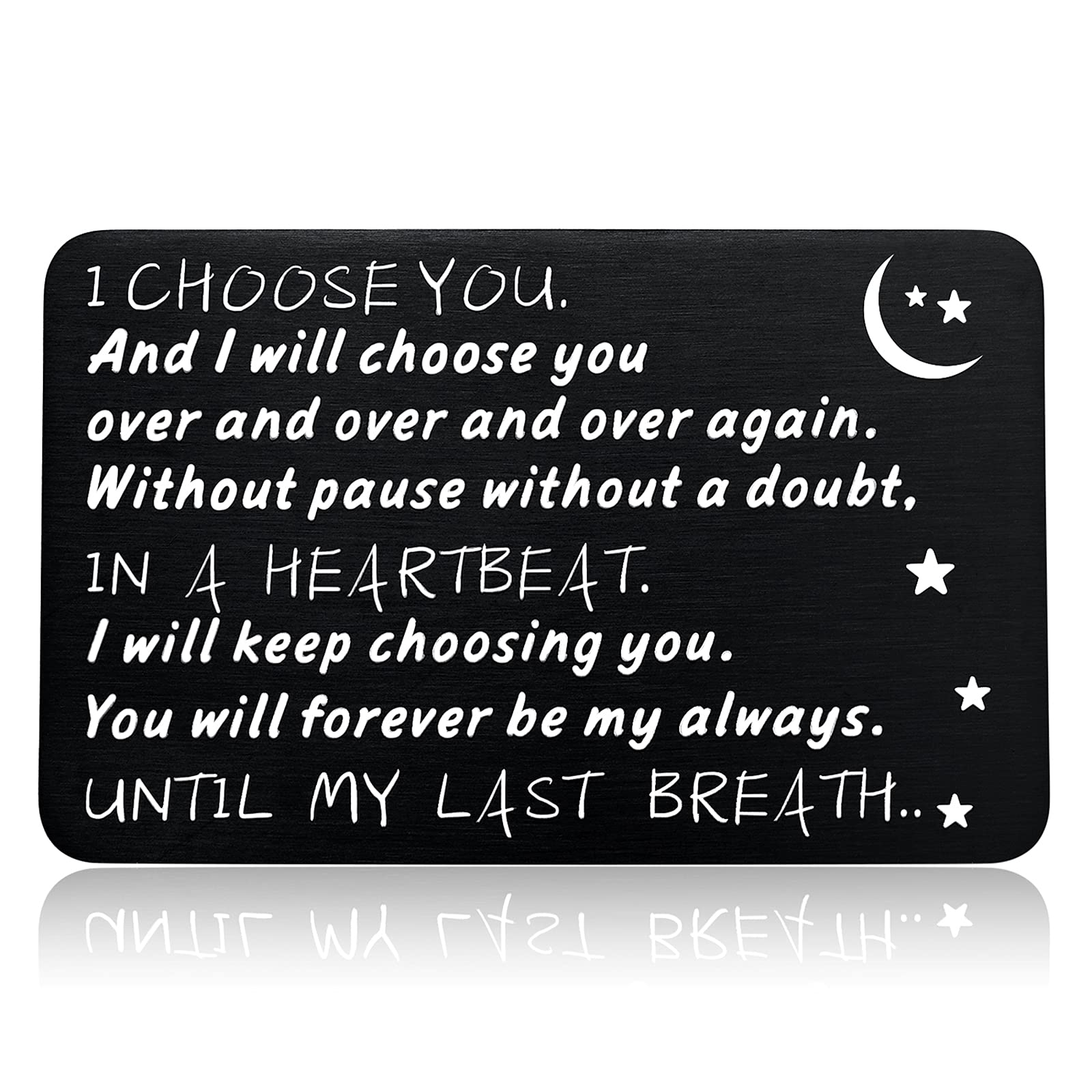 Personalized Engraved Steel Wallet Card for Husband - Romantic Wedding, Anniversary & Birthday Gift from Wife - Perfect for Men's Wallets, Special Occasions & Everyday Carry