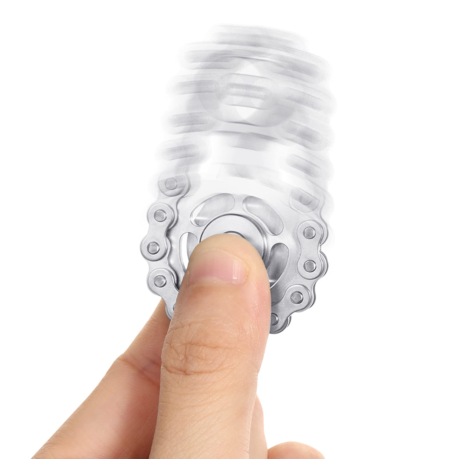Metal Sprocket Chain Fidget Toy - Gold Plated Sensory Bike Gear Spinner for Adults | Anxiety Relief, ADHD & Autism Focus Tool | Pocket-Sized EDC Novelty Gift for Stress & Boredom | Perfect for Office, Travel, and Classroom Use