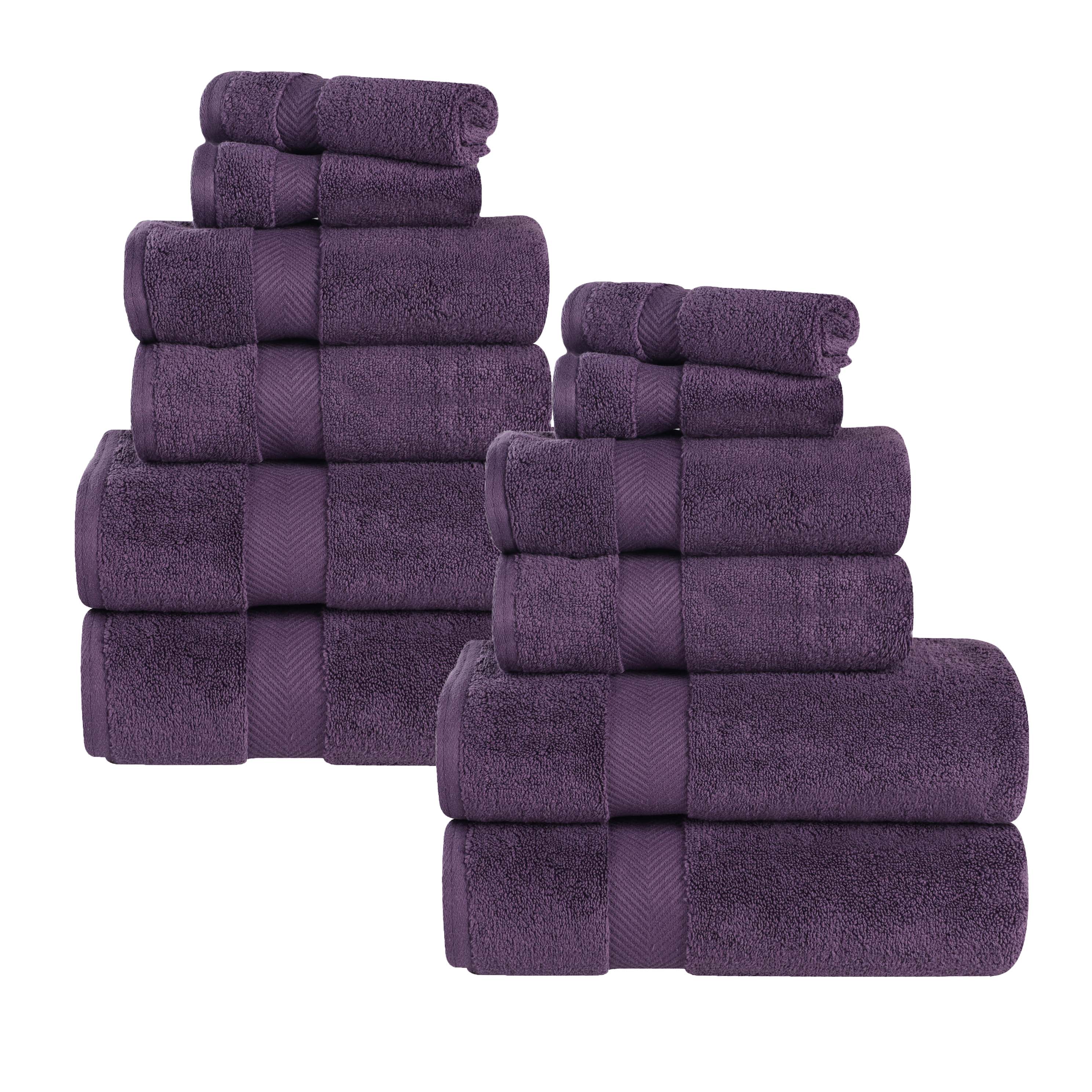 Premium Zero Twist Cotton Towels - Ultra Soft & Highly Absorbent 12-Piece Bath Towel Set for Spa, Gym & Luxury Home Use
