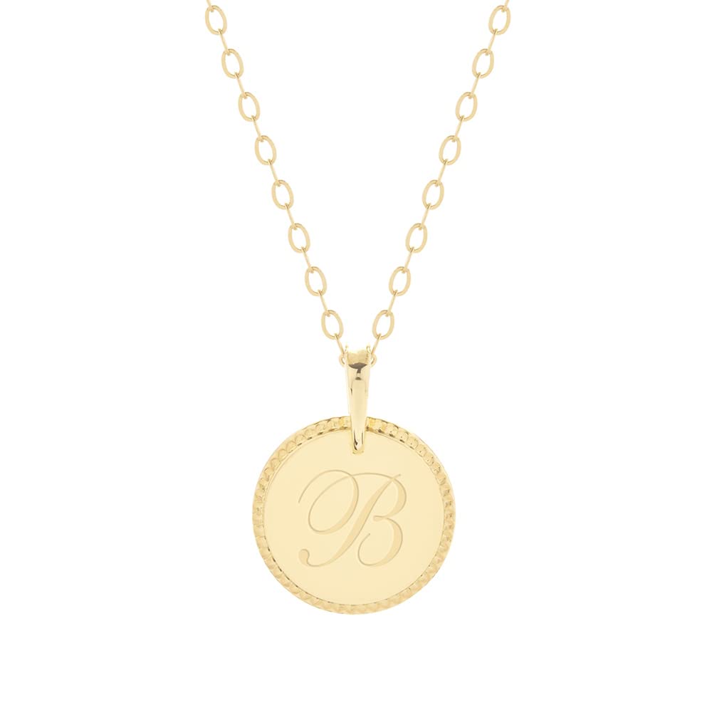 Brook & York Personalized Gold Engraved Initial Mila Pendant Necklace - Custom Monogram Jewelry for Women - Perfect Bridesmaid Gift, Birthday Present & Anniversary Keepsake - Ideal for Weddings, Parties & Special Occasions
