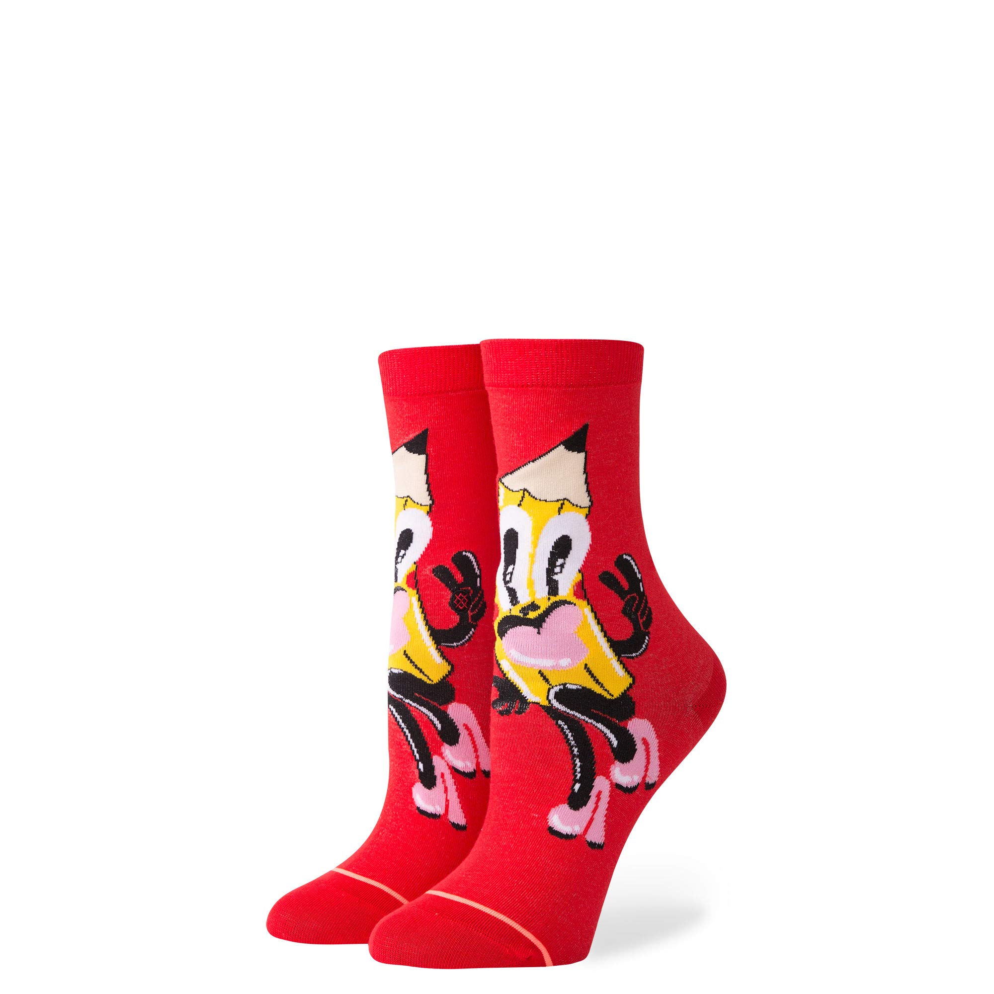 Stance Kids Girl's Pencil Me In Socks - Red (Toddler/Little Kid/Big Kid) | Size LG (2 Little Kid - 5.5 Big Kid Shoe Size) | Comfortable & Stylish for School, Play & Everyday Wear