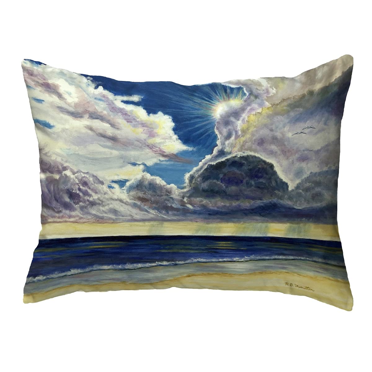 Betsy Drake KS1218 Decorative Throw Pillow 11x14 Inches - Multi-Color Cushion for Sofa, Bed & Living Room Home Decor