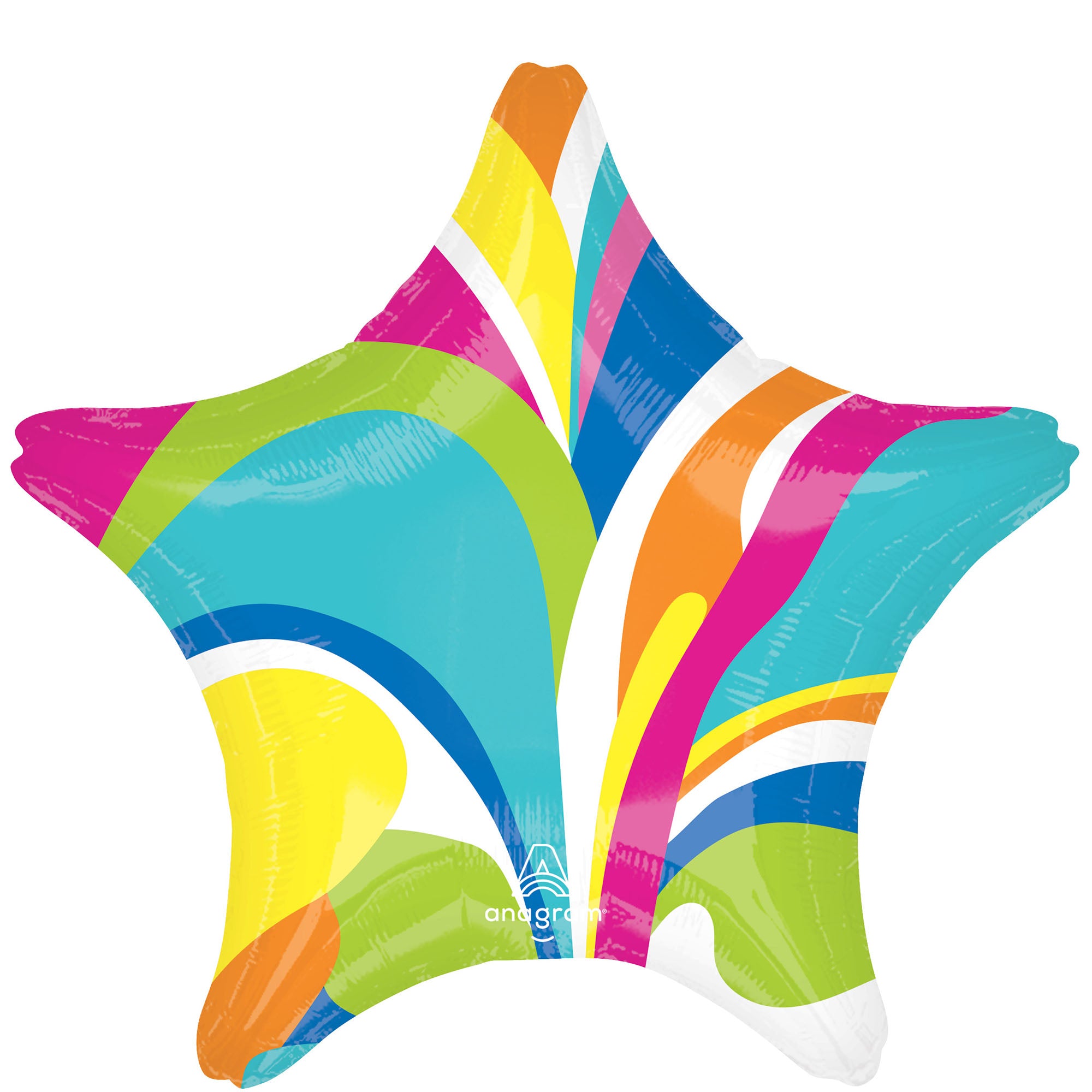 45cm Standard Star XL Vibrant Macro Marble Foil Balloon for Birthday Party Decorations, Baby Showers, Wedding Centerpieces & Holiday Celebrations