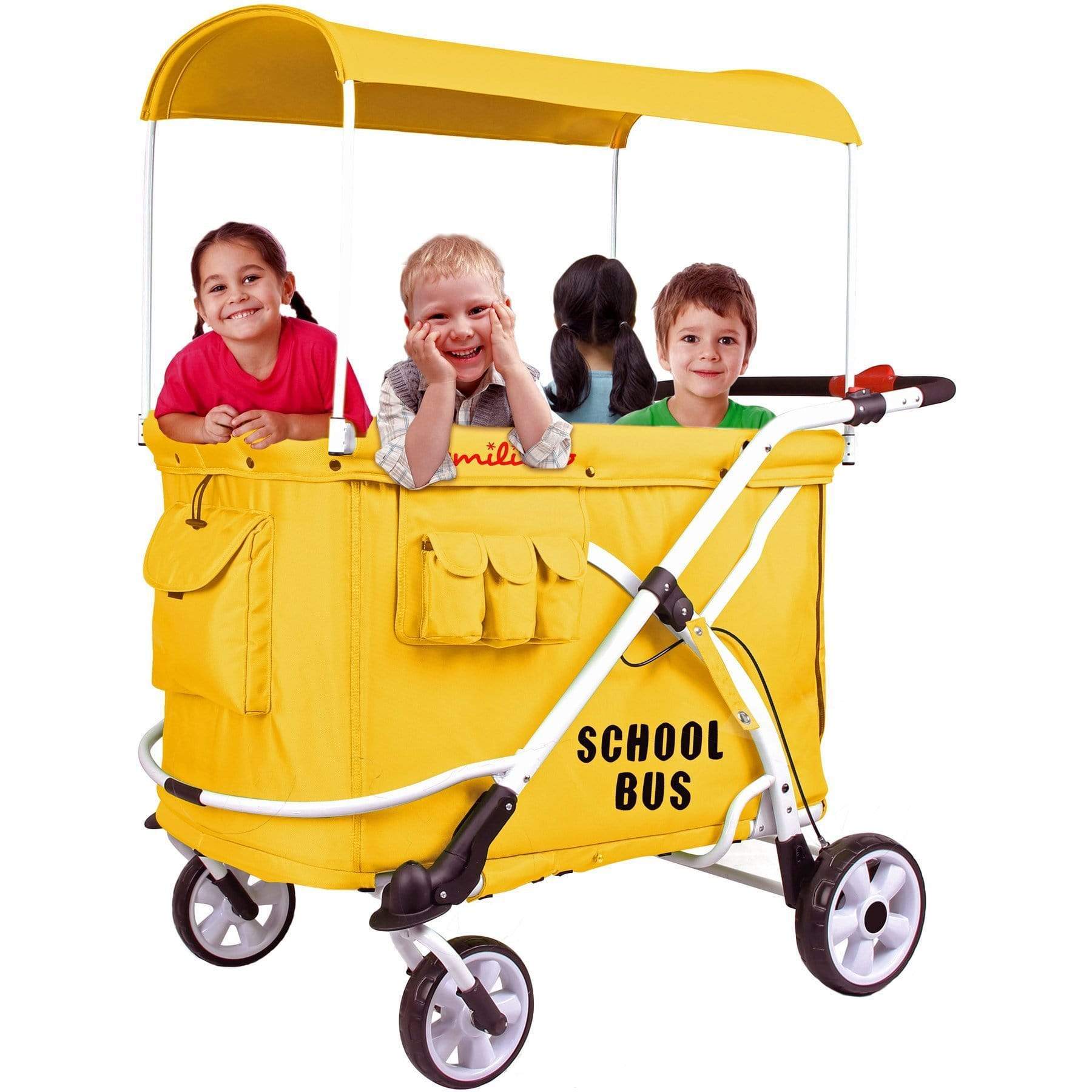 Wonderfold Wagon MJ06 4-in-1 Quad Stroller Wagon - 4 Seat All-Terrain Baby Stroller & Utility Cart for Beach, Park, Shopping & School Bus Rides