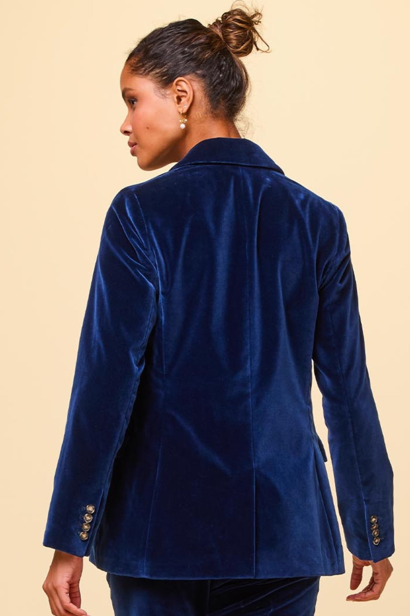 Nala Velvet Blazer for Women | Elegant Midnight Blue Formal Blazer | Perfect for Office Wear, Evening Parties & Special Occasions