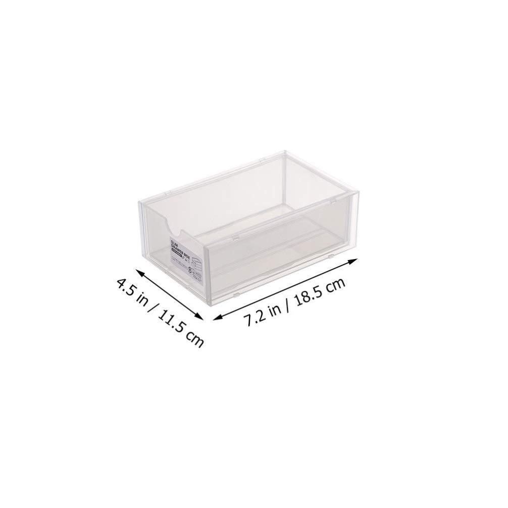 2-Pack Hemoton Stackable Plastic Storage Boxes - Modern Desktop Organizer for Makeup, Jewelry, Stationery & Office Supplies | Drawer & Bin Storage Solution for Home & Office Organization