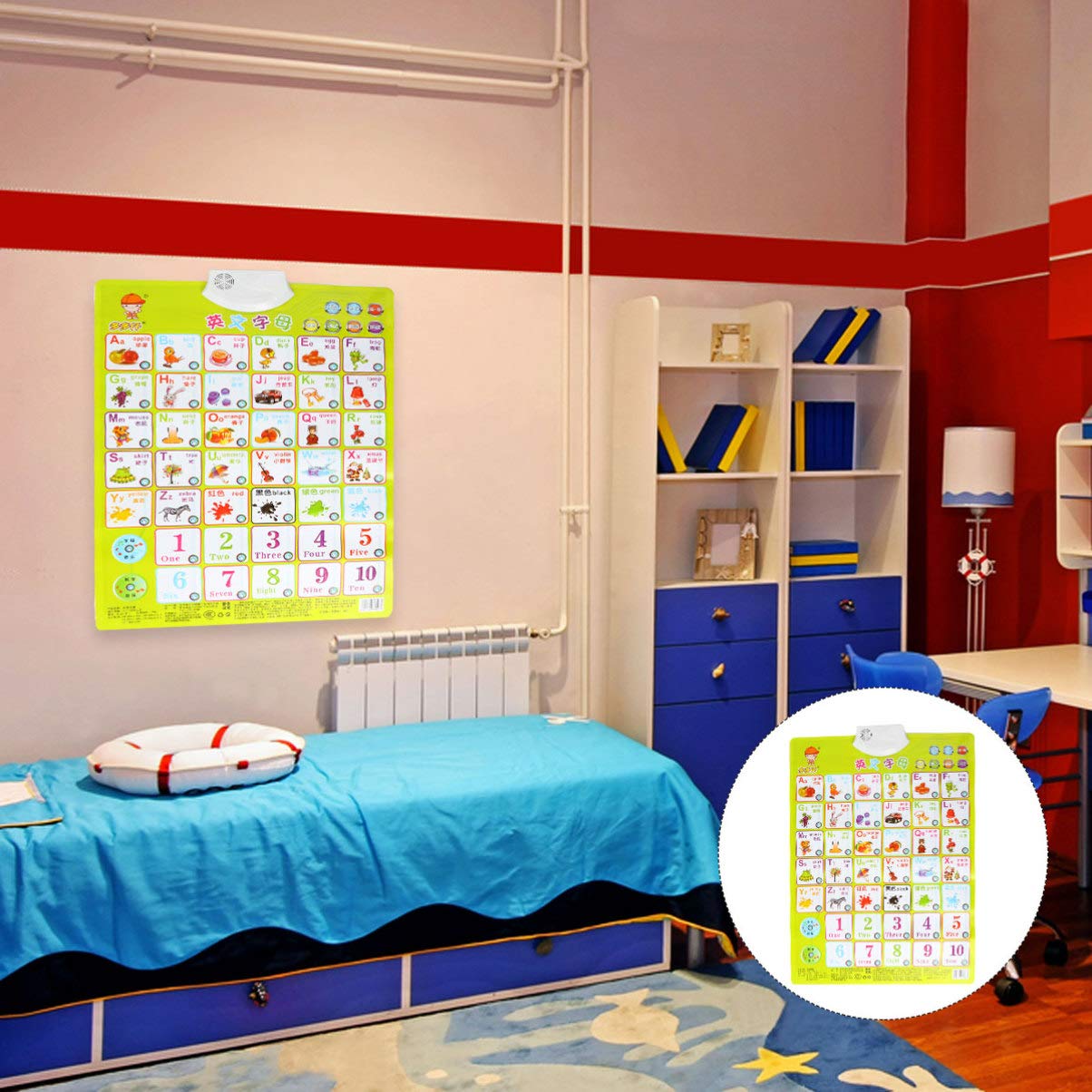 NUOBESTY Electronic Interactive Wall Chart - Bilingual English & Chinese Vocabulary Learning Toy for Toddlers & Preschool Kids | Early Education Audio Digital Sound Toy for Home & Classroom Use