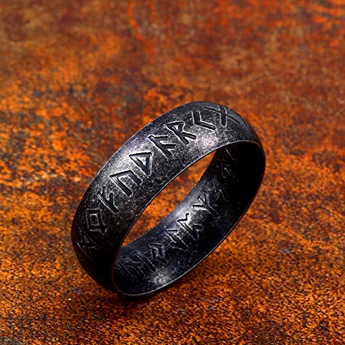 Viking Rune Ring - Elder Futhark Norse Alphabet Jewelry for Men & Women | Norse Pagan, Viking Cosplay, Historical Reenactment Gift