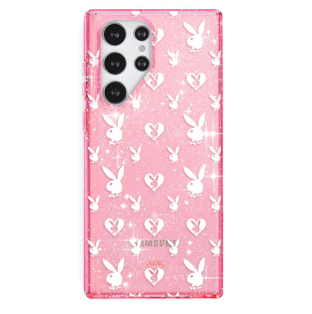 Playboy Pink Bunny Glitter Samsung Phone Case - Cute & Stylish Protective Cover for Samsung Galaxy | Perfect for Parties, Gifts & Everyday Use