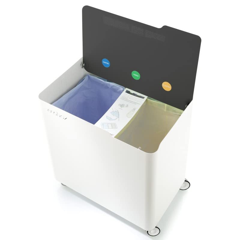 Eco-Friendly Trash Can & Recycling Bin with Soft Closing System - DON HIERRO ECOBOX Black | Perfect for Kitchen, Office & Home Waste Management