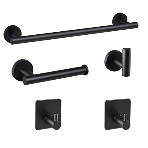 Greymond 5-Piece Bathroom Hardware Set - SUS304 Stainless Steel Wall Mounted Towel Rack with 16
