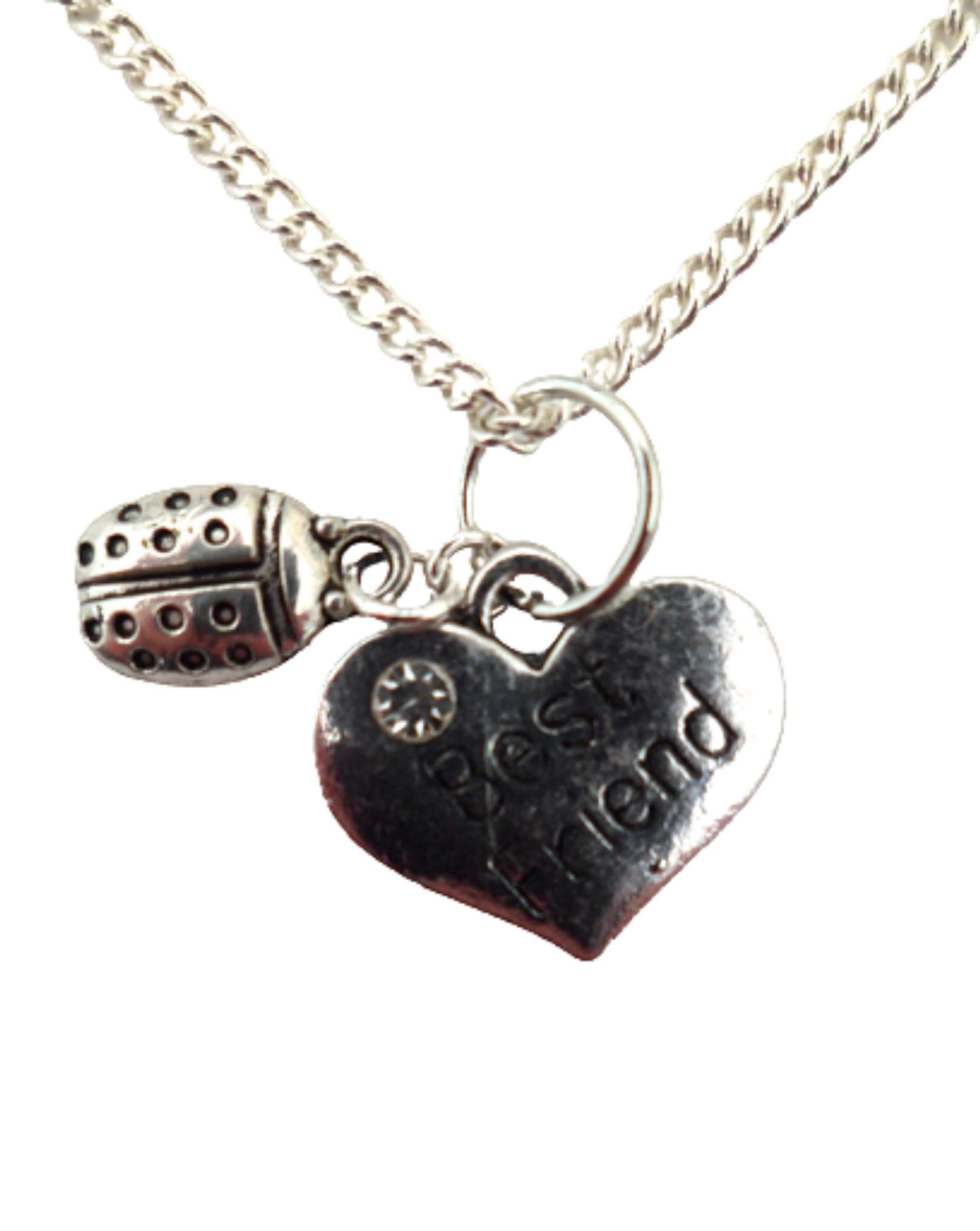 Silver Heart Charm Necklace for Best Friend - Gift for Her