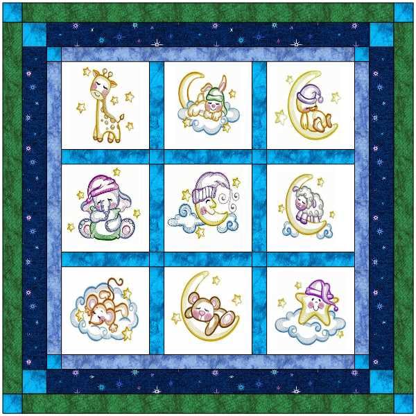 Material Maven Quilt Kit for Baby Boys - Pre-Cut Fabric & Ready to Sew with Finished Embroidery | DIY Nursery Bedding Set for Cribs & Toddler Rooms