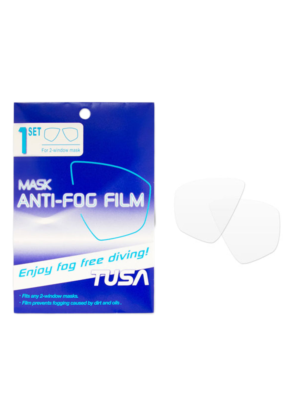 Tusa Anti-Fog Scuba Diving Mask Lens Film - Twin Pack for Clear Underwater Vision - Perfect for Snorkeling, Scuba Diving, and Swimming