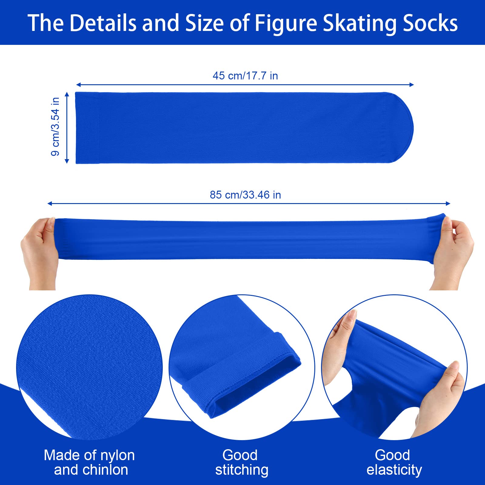 SATINIOR 3 Pairs Knee High Skating Socks for Women - Roller & Ice Skating