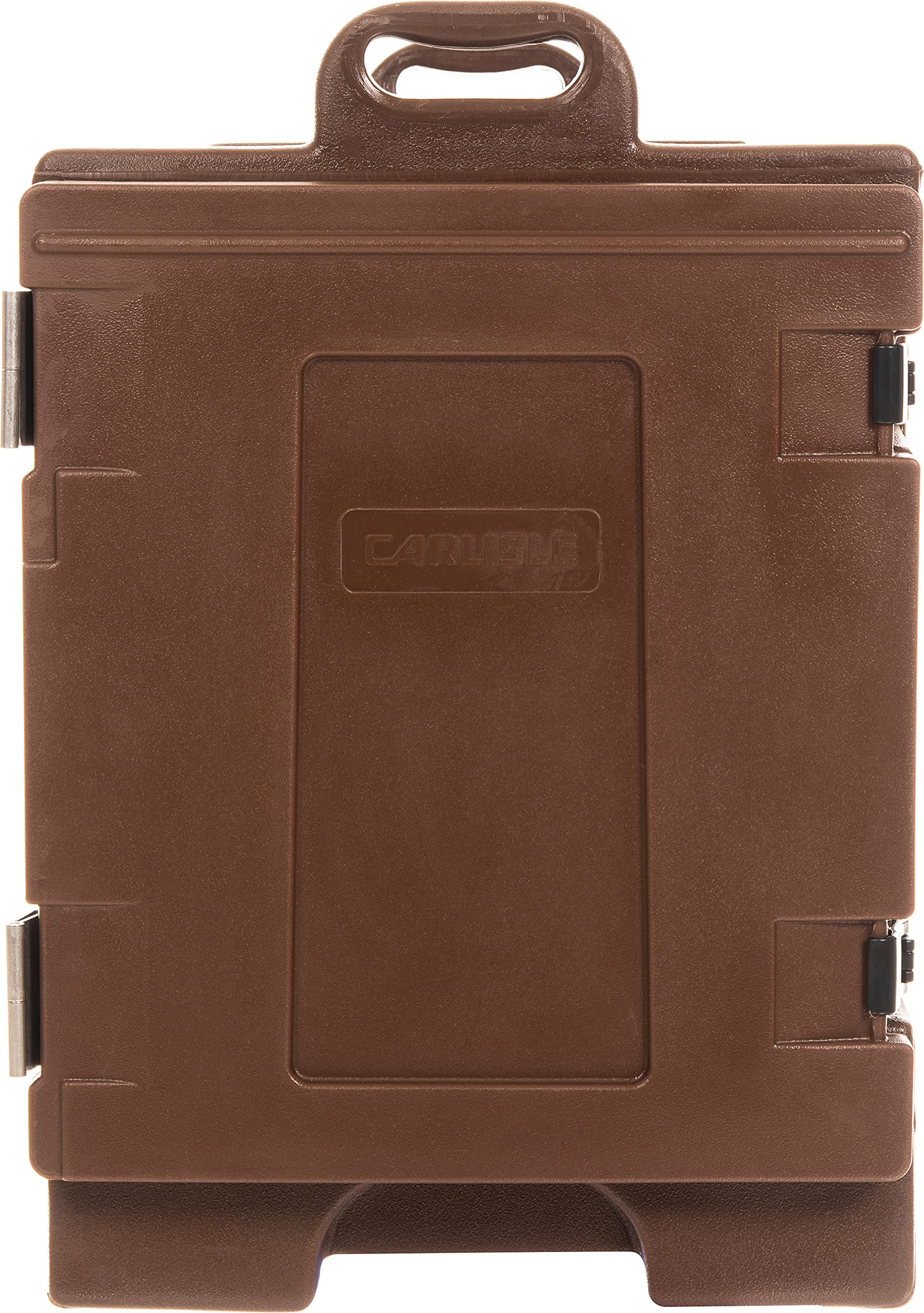 Carlisle FoodService 5-Pan Insulated Front Loading Food Carrier with Handles - Brown Plastic Catering Solution for Restaurants, Events & Buffets | Perfect for Hot/Cold Food Transport & Serving