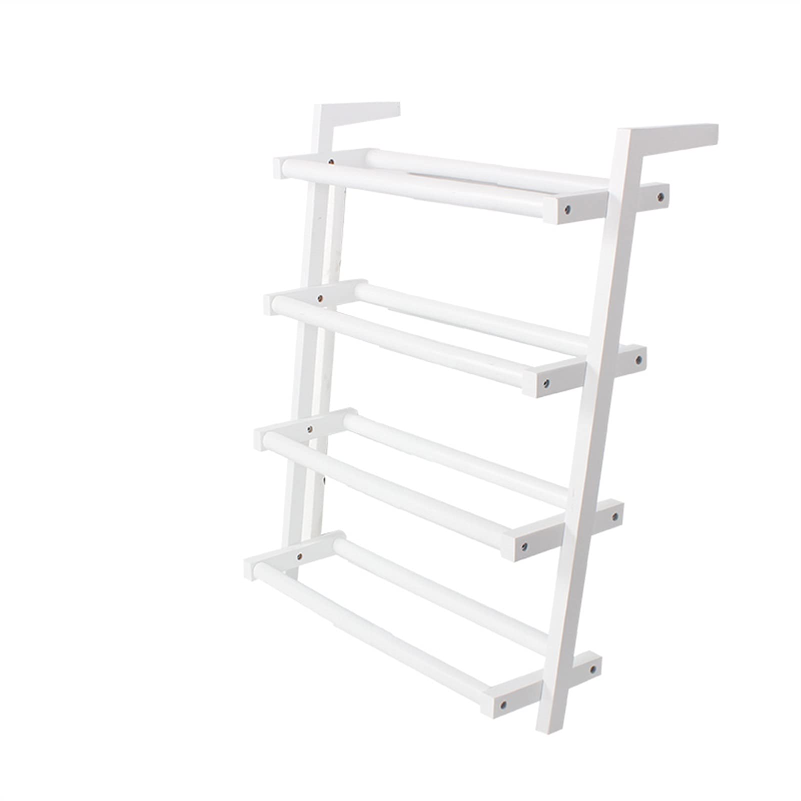 4-Tier Bamboo Shoe Rack - Space Saving Shoe Organizer for Closet, Entryway & Dorm - Free Standing Shoe Storage Cabinet with Easy Assembly - Perfect for Small Spaces & Apartment Living (Clear)